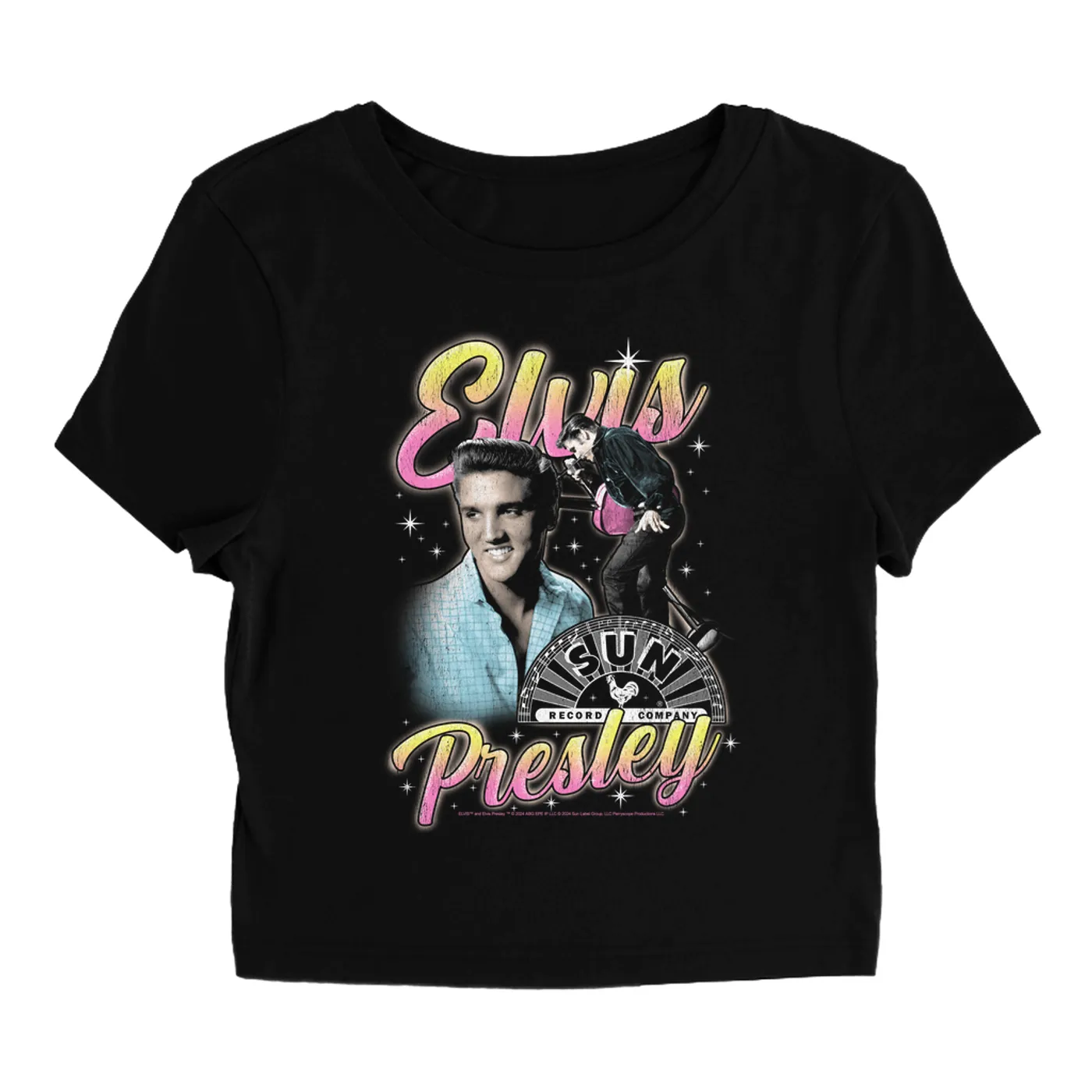 Sun Records Women's T-Shirt | Colorful Pink Yellow Collage (Merchbar Exclusive) Sun Records Baby Tee