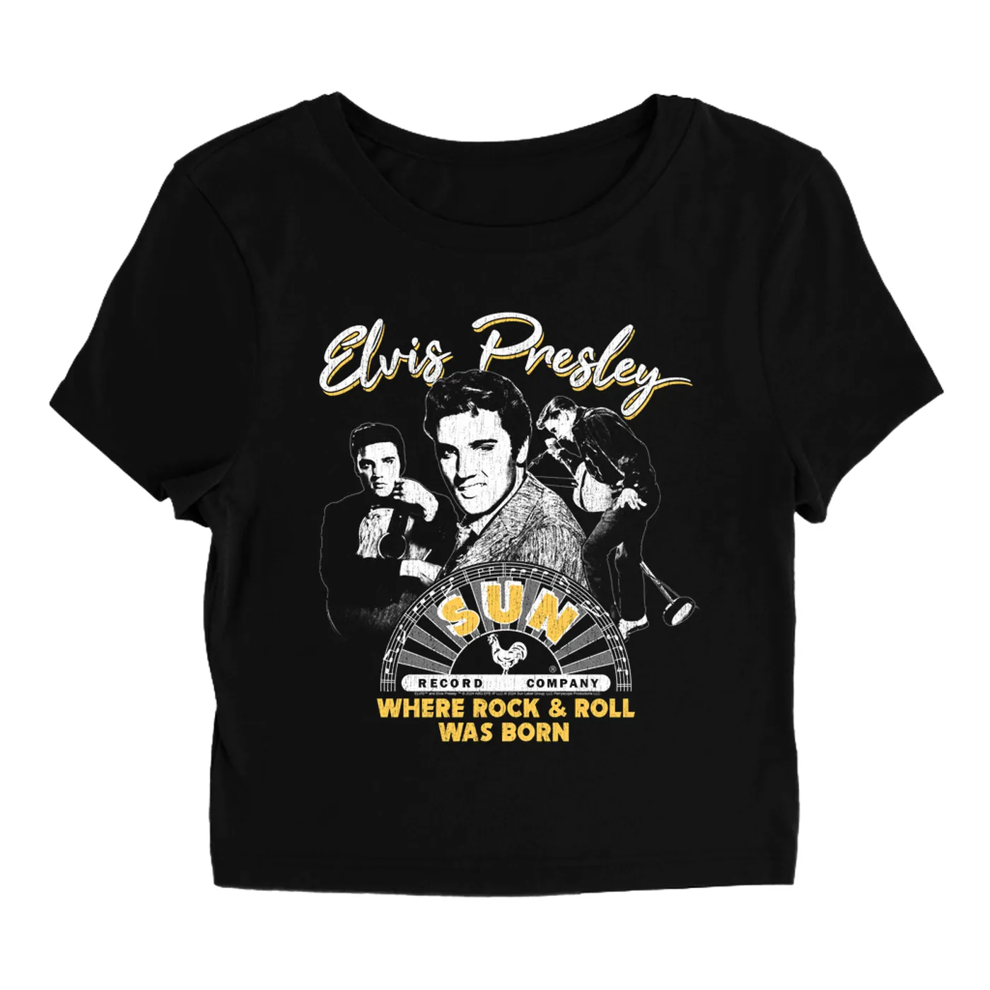Sun Records Women's T-Shirt | Elvis Where Rock n Roll Was Born Collage (Merchbar Exclusive) Sun Records Baby Tee
