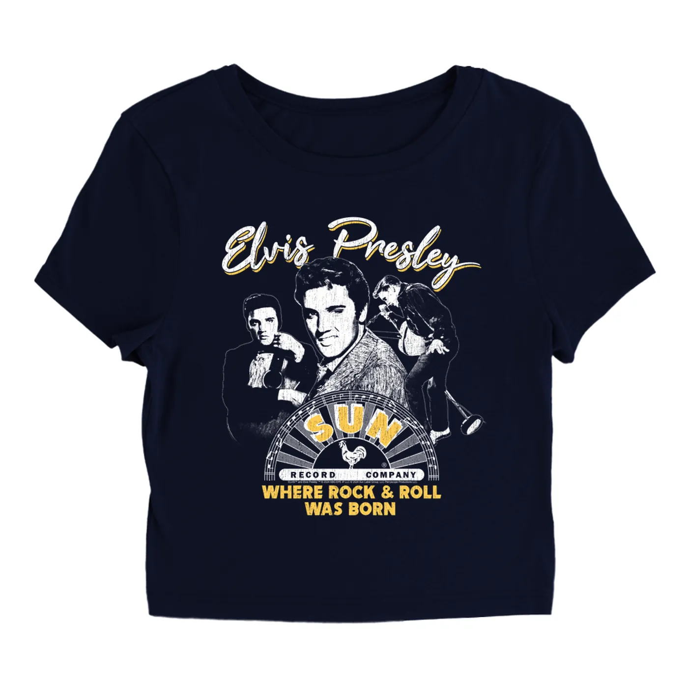 Sun Records Women's T-Shirt | Elvis Where Rock n Roll Was Born Collage (Merchbar Exclusive) Sun Records Baby Tee