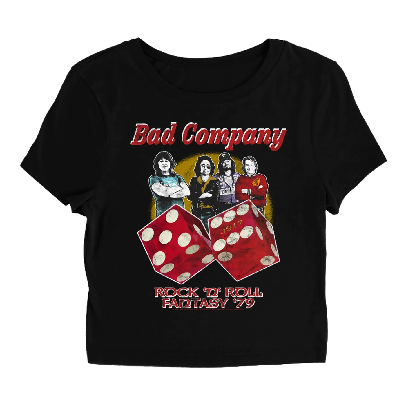 Bad Company Women's T-Shirt | 79 Rock N' Roll Fantasy Retro Distressed Bad Company Baby Tee