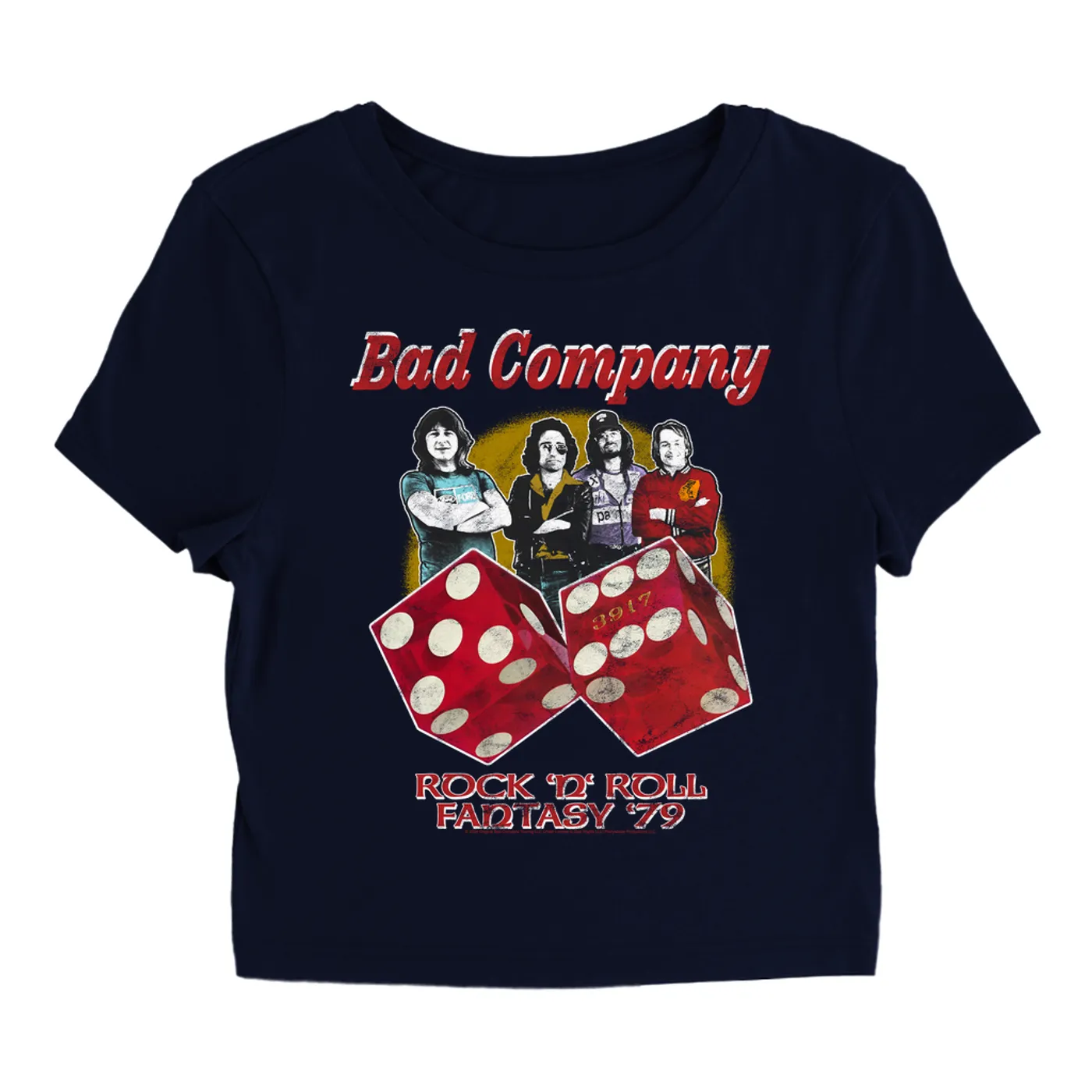 Bad Company Women's T-Shirt | 79 Rock N' Roll Fantasy Retro Distressed Bad Company Baby Tee
