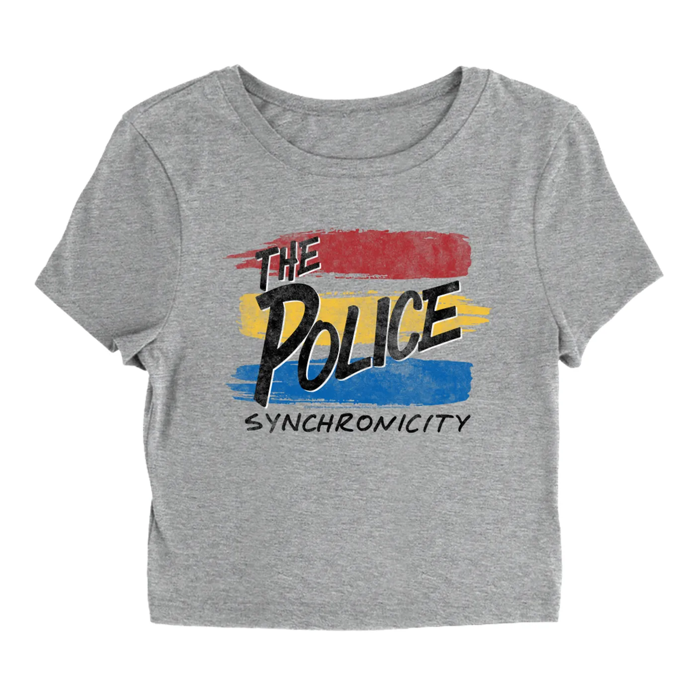 The Police Women's T-Shirt | Sketch Synchronicity Album Logo Distressed The Police Baby Tee