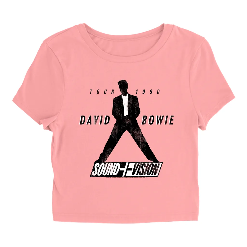 Women's T-Shirt | 1990 Sound + Vision Tour Logo Image Baby Tee