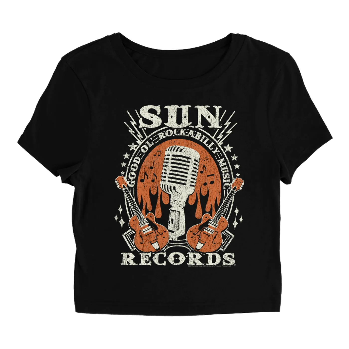 Sun Records Women's T-Shirt | Good Ol' Rockabilly Music Distressed Sun Records Baby Tee
