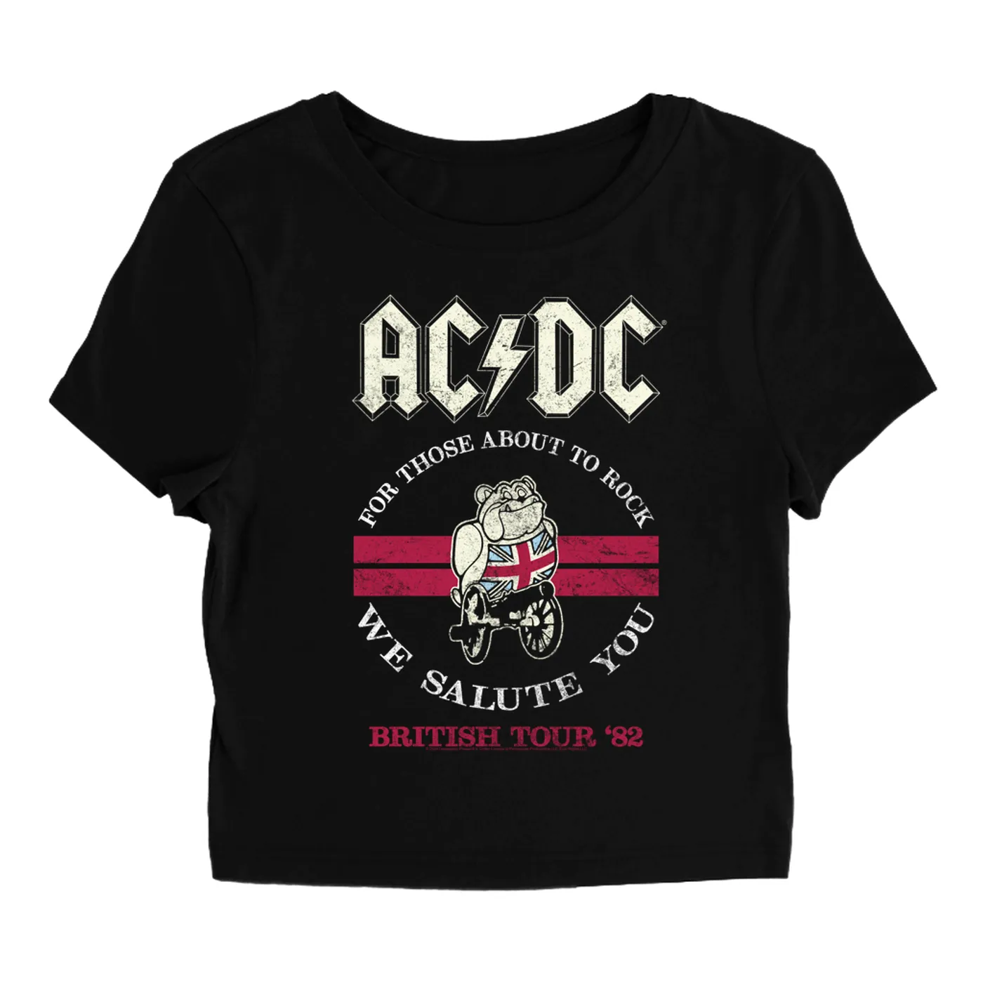 AC/DC Women's T-Shirt | British Tour '82 ACDC Baby Tee