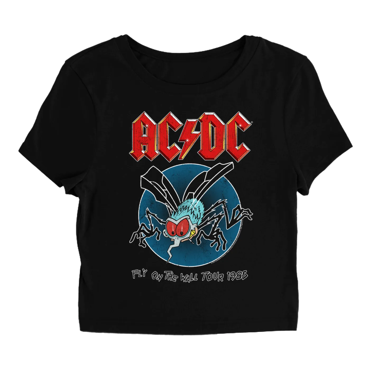 AC/DC Women's T-Shirt | 1985 Fly On The Wall Tour ACDC Baby Tee