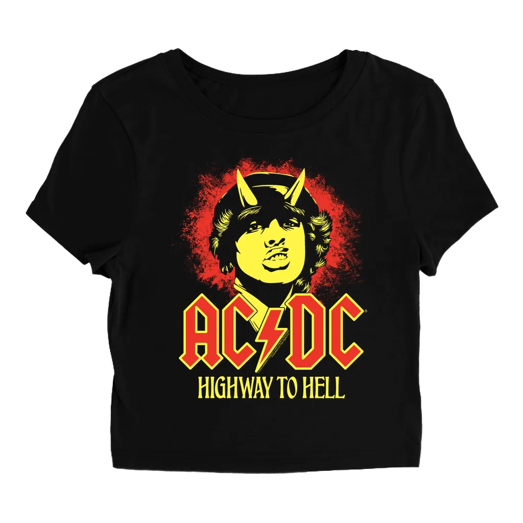 Women's T-Shirt | Red Yellow Angus Highway To Hell Design Baby Tee