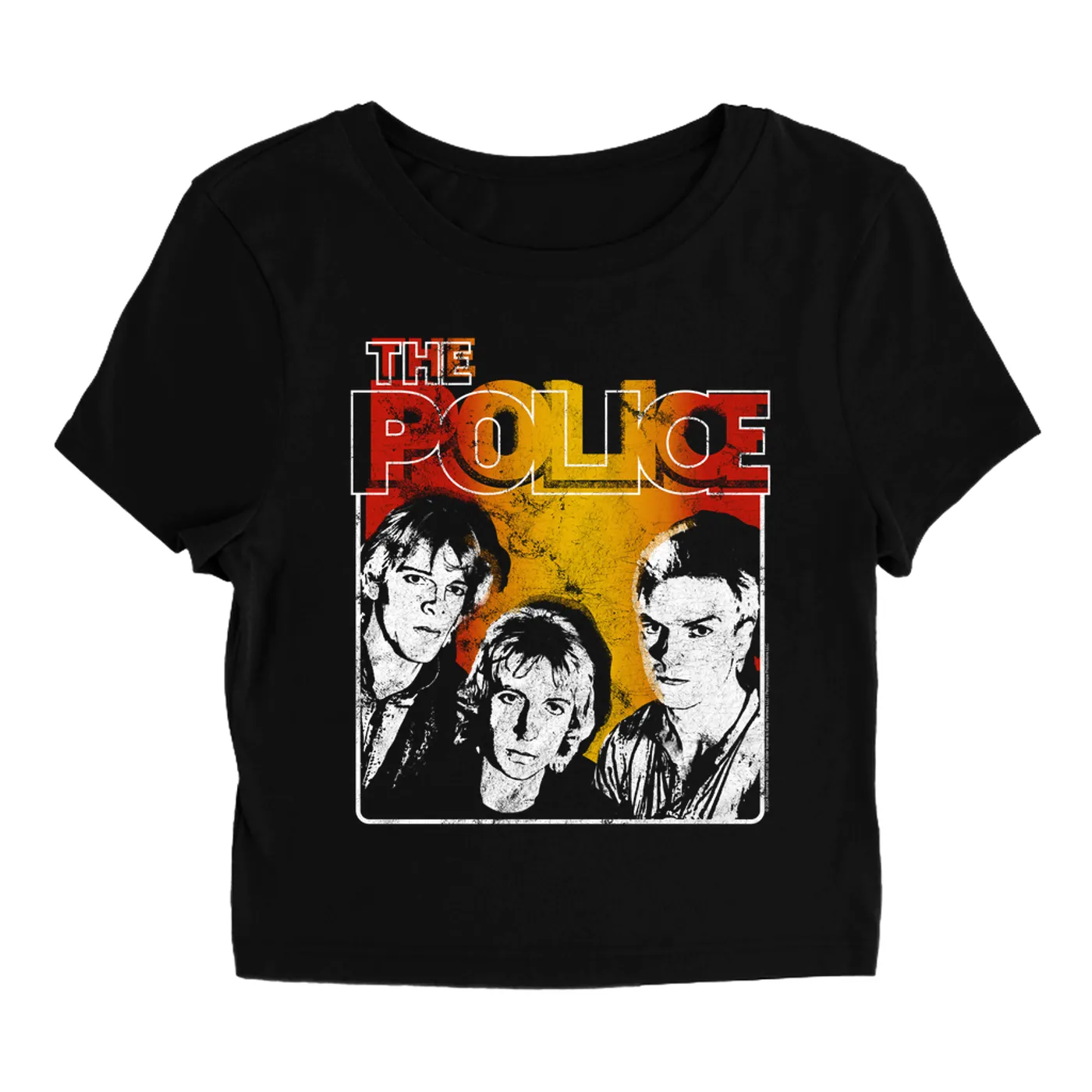The Police Women's T-Shirt | Outlandos Ombre Trio Distressed (Merchbar Exclusive) The Police Baby Tee