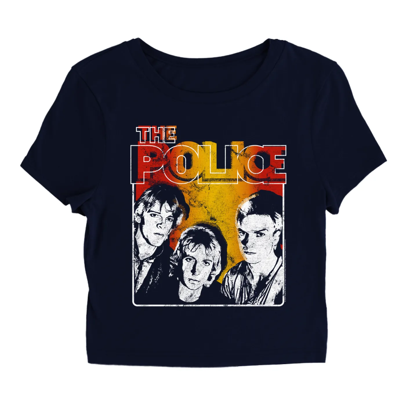 The Police Women's T-Shirt | Outlandos Ombre Trio Distressed (Merchbar Exclusive) The Police Baby Tee