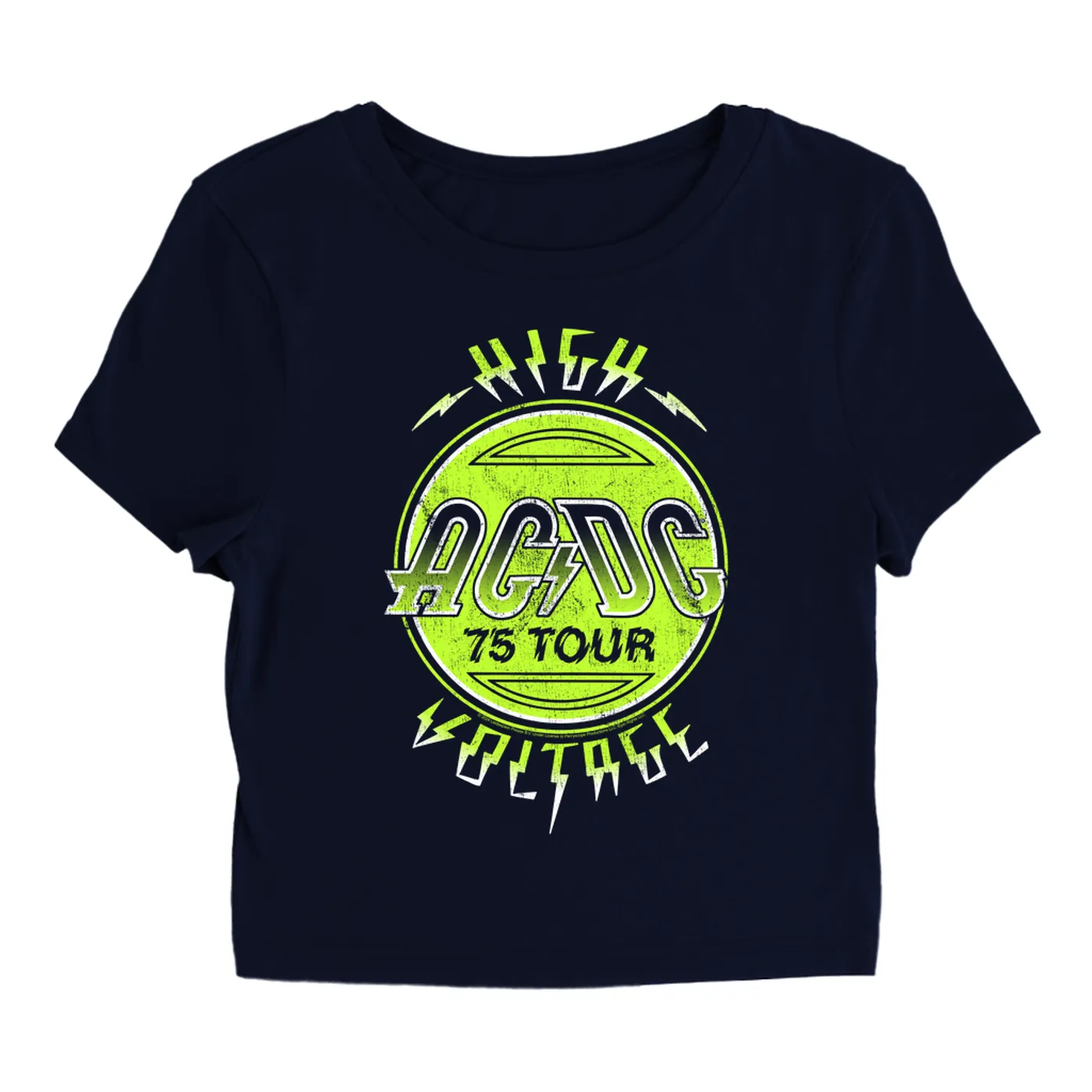 AC/DC Women's T-Shirt | Electric Green High Voltage Design (Merchbar Exclusive) ACDC Baby Tee