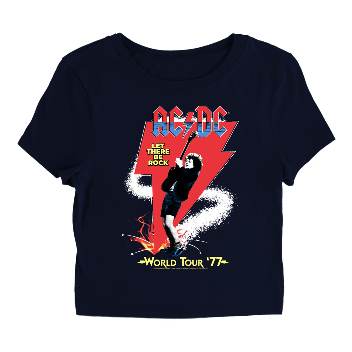AC/DC Women's T-Shirt | Let There Be Rock World Tour 1977 ACDC Baby Tee