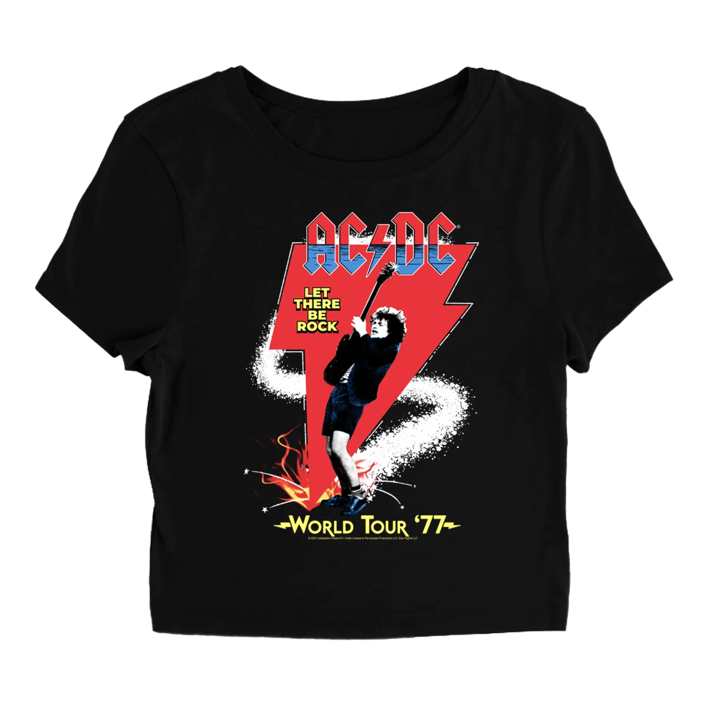 AC/DC Women's T-Shirt | Let There Be Rock World Tour 1977 ACDC Baby Tee