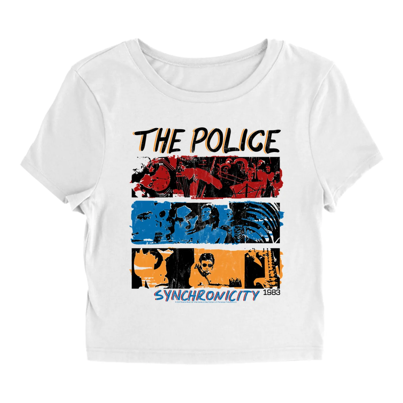 The Police Women's T-Shirt | 1983 Synchronicity Tour Distressed (Merchbar Exclusive) The Police Baby Tee