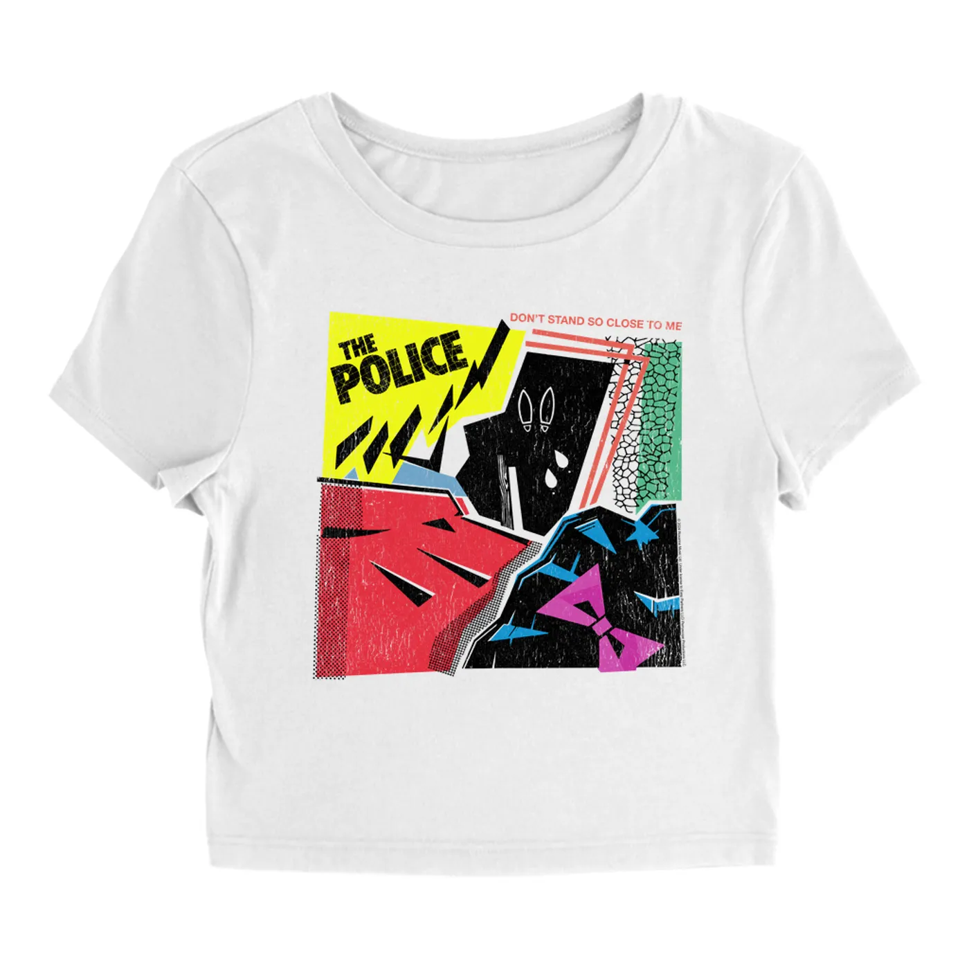 The Police Women's T-Shirt | Don't Stand So Close To Me Album Image Distressed The Police Baby Tee
