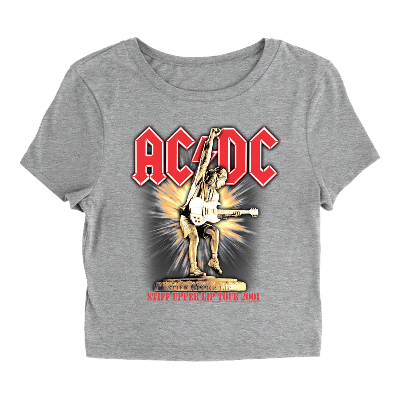 AC/DC Women's T-Shirt | Angus Guitar Rock N' Roll Starburst (Merchbar Exclusive) ACDC Baby Tee