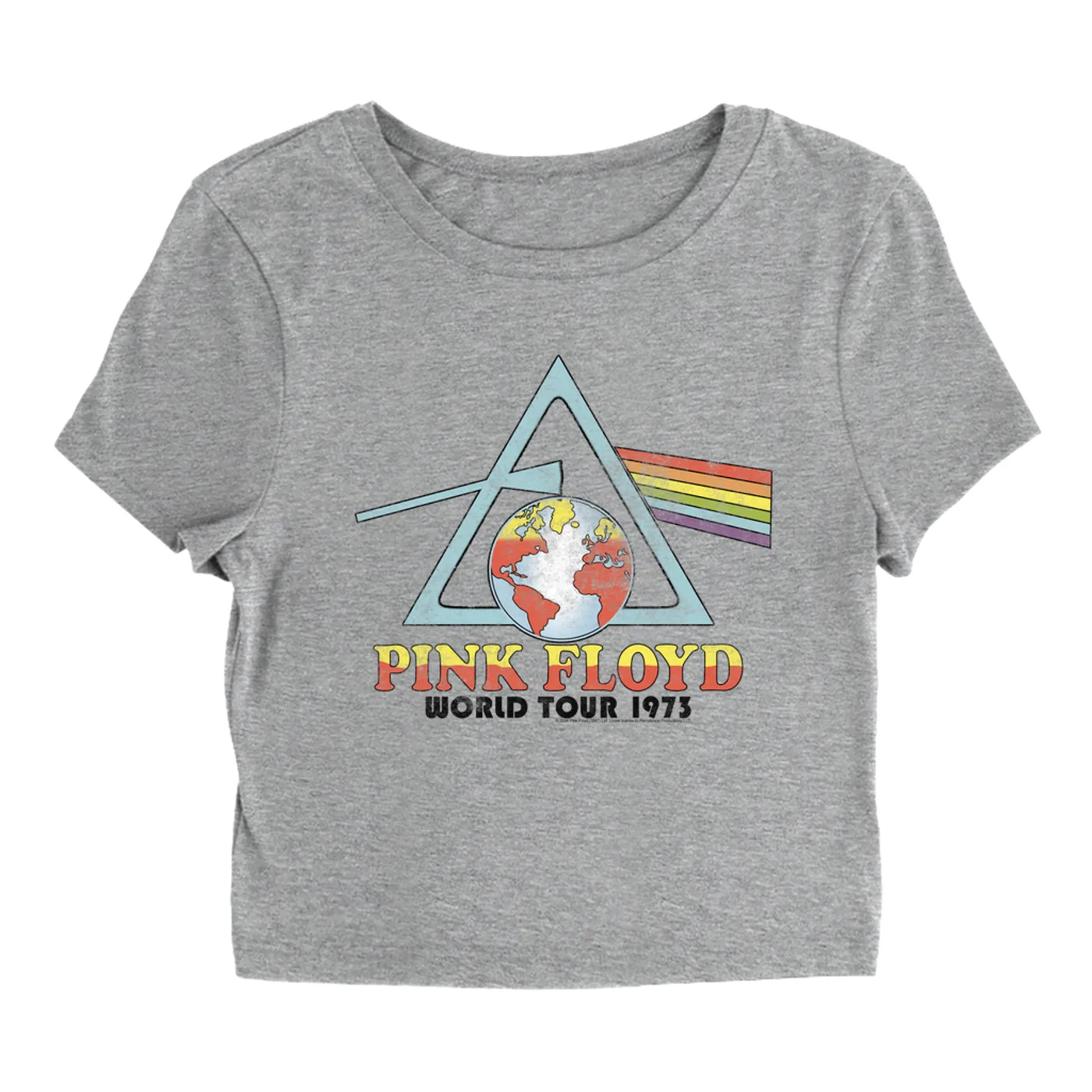 Pink Floyd Women's T-Shirt | Vintage Reissue World Tour 1973 Pink Floyd Baby Tee