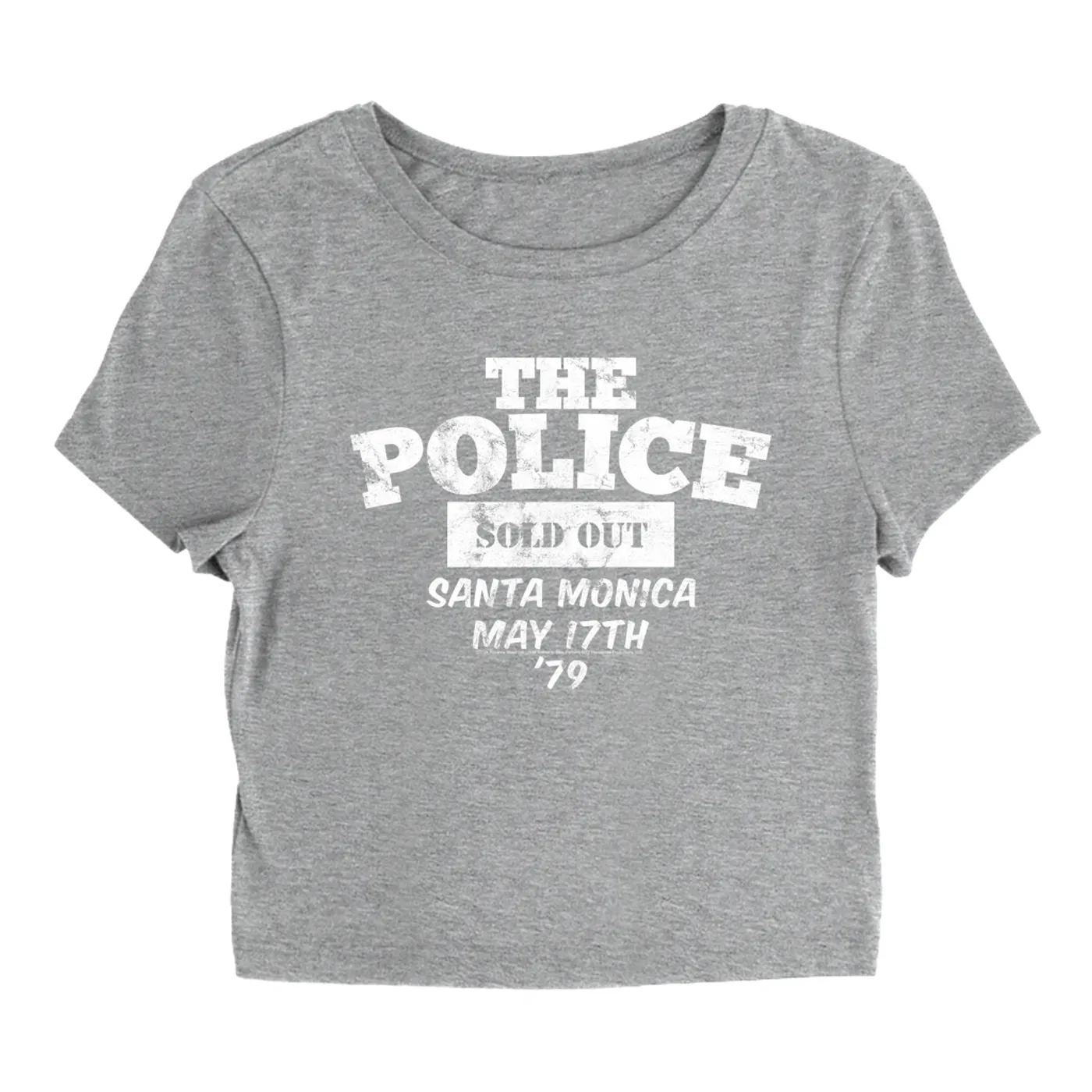 The Police Women's T-Shirt | 1979 Santa Monica Sold Out Concert Distressed (Merchbar Exclusive) The Police Baby Tee