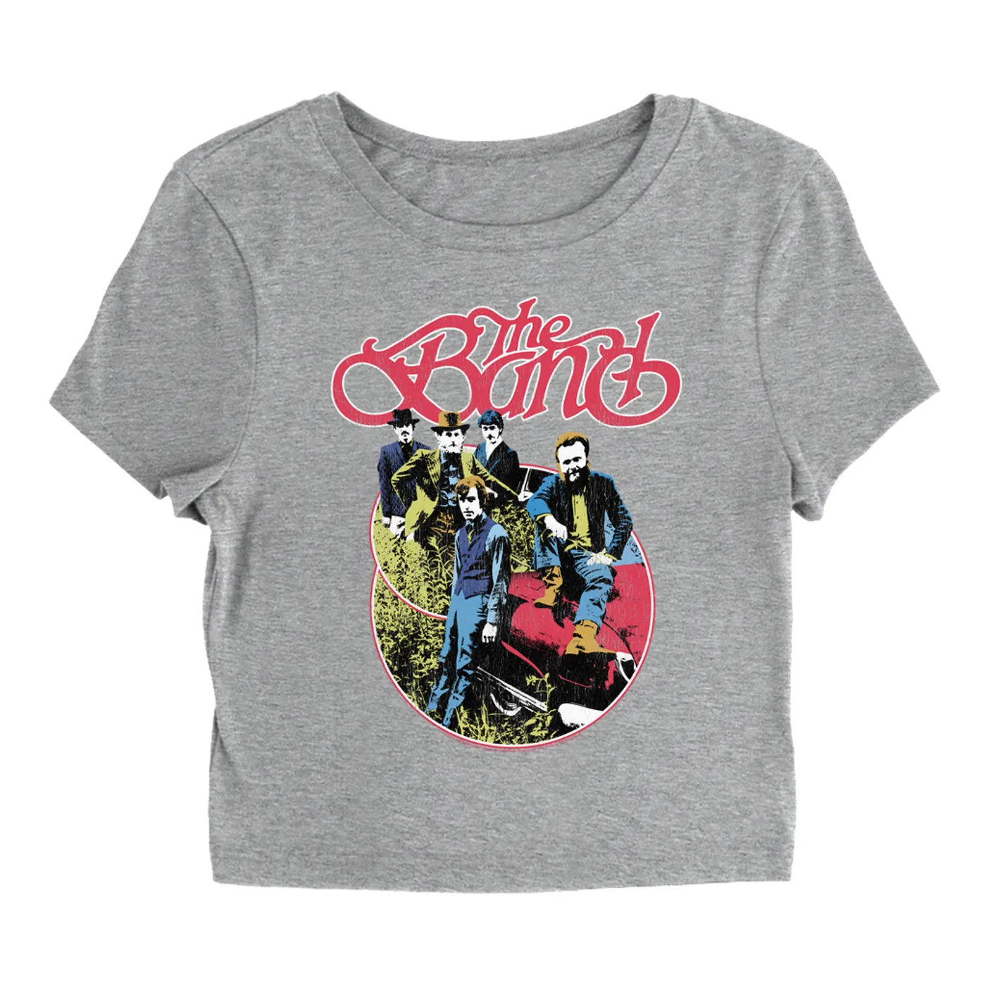 The Band Women's T-Shirt | Group Photo Car Design Distressed The Band Baby Tee