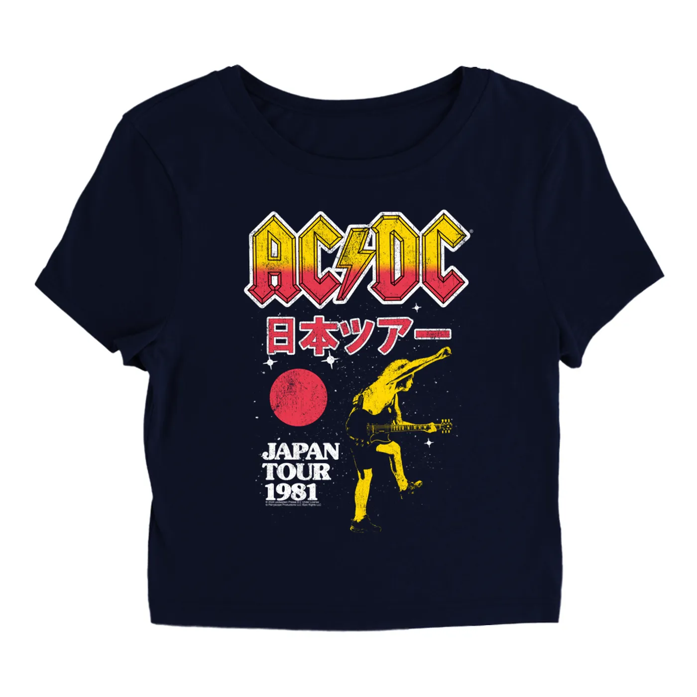 AC/DC Women's T-Shirt | 1981 Japan Concert Promotion ACDC Baby Tee