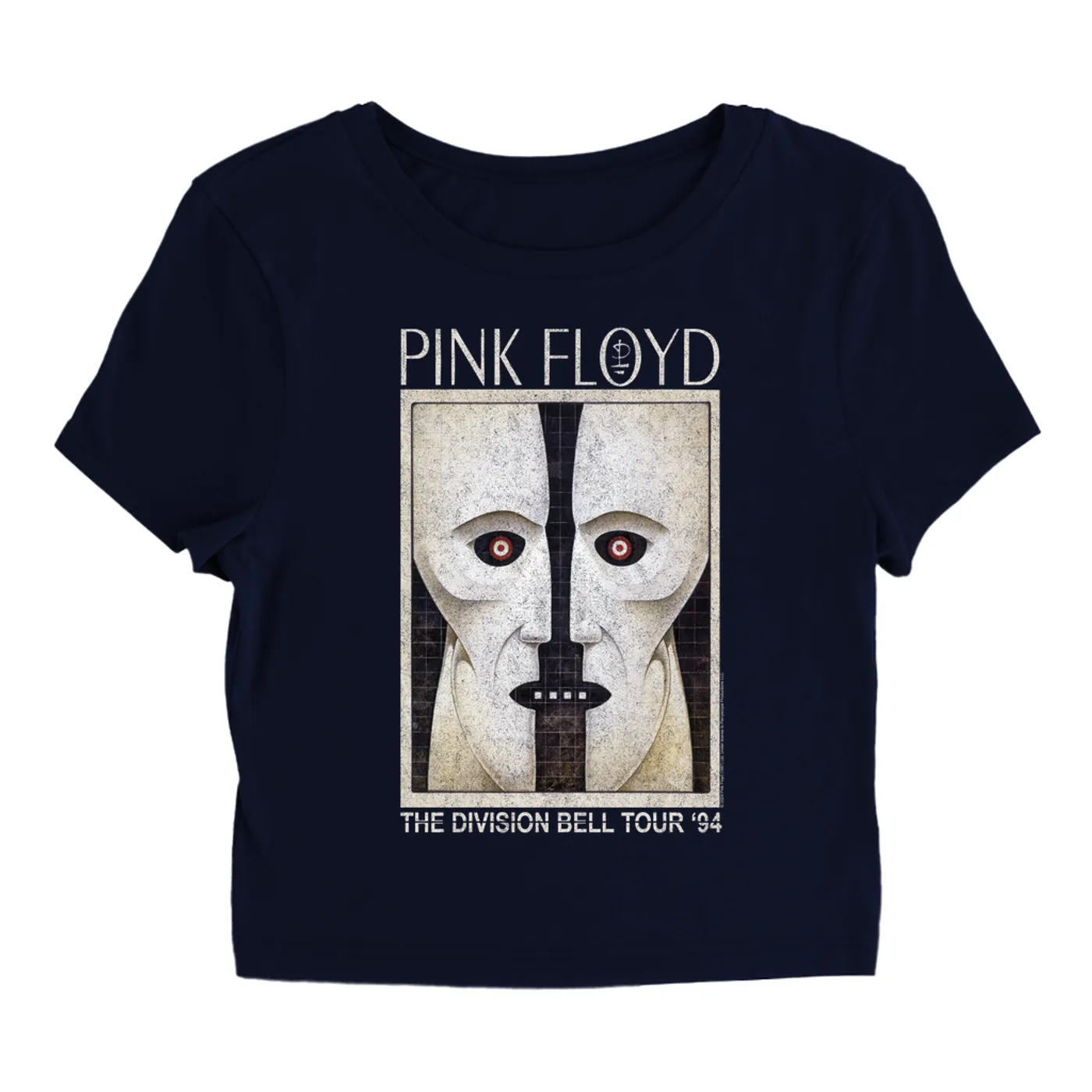 Pink Floyd Women's T-Shirt | Division Bell Tour 1994 Distressed Pink Floyd Baby Tee