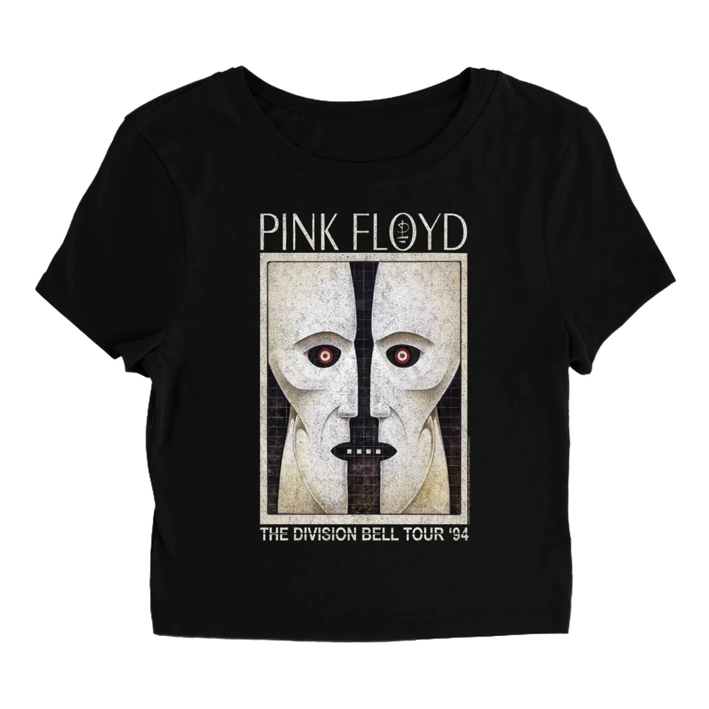 Pink Floyd Women's T-Shirt | Division Bell Tour 1994 Distressed Pink Floyd Baby Tee