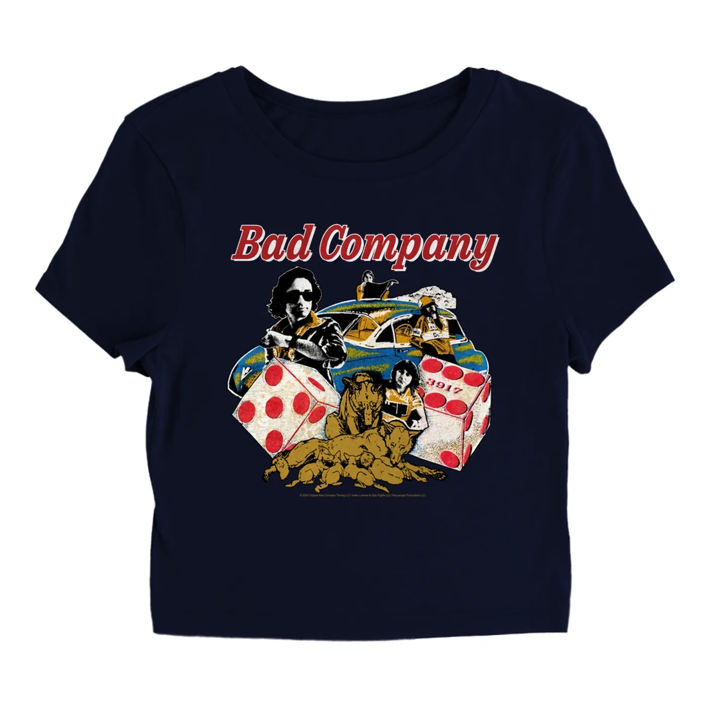 Bad Company Women's T-Shirt | Rock n' Roll Fantasy '79 Collage Bad Company Baby Tee