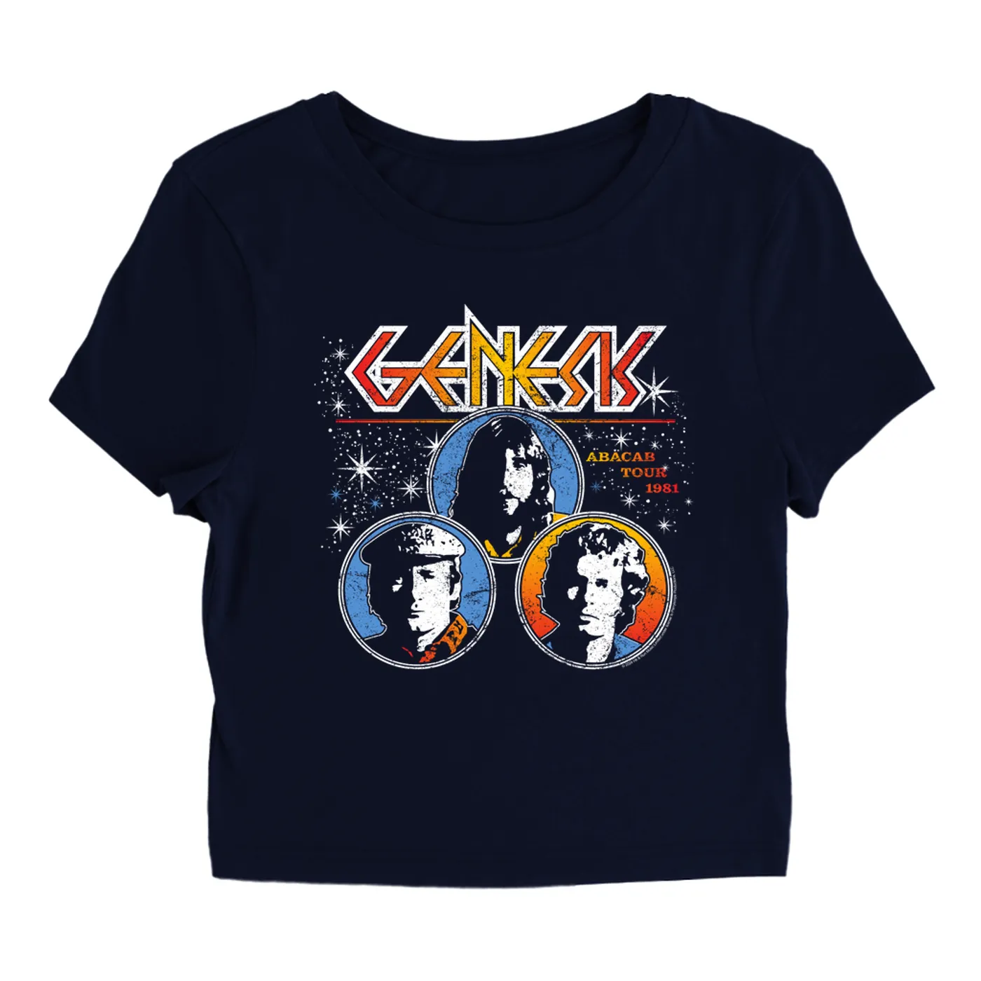 Genesis Women's T-Shirt | 1981 Abacab Tour Distressed Genesis Baby Tee