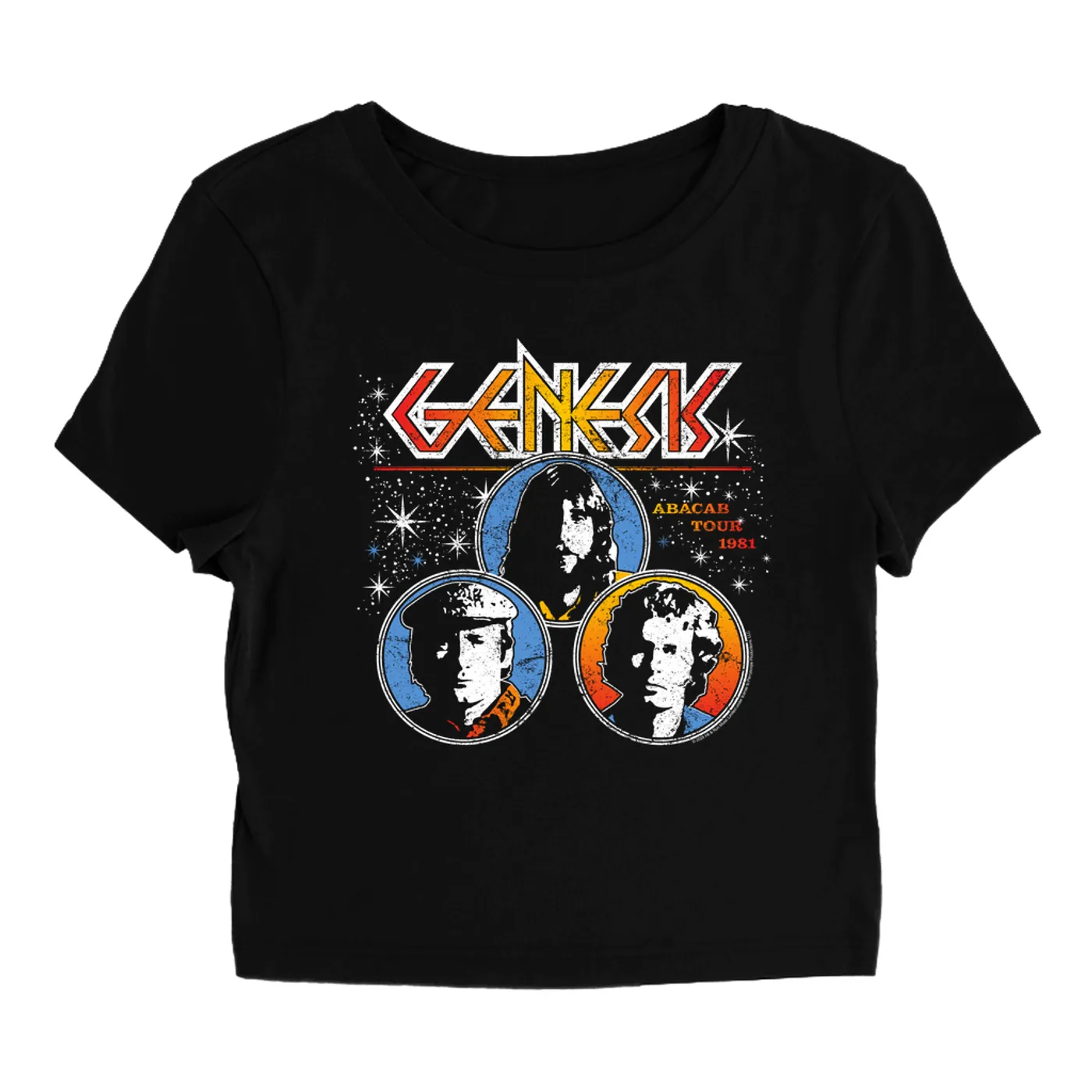 Genesis Women's T-Shirt | 1981 Abacab Tour Distressed Genesis Baby Tee