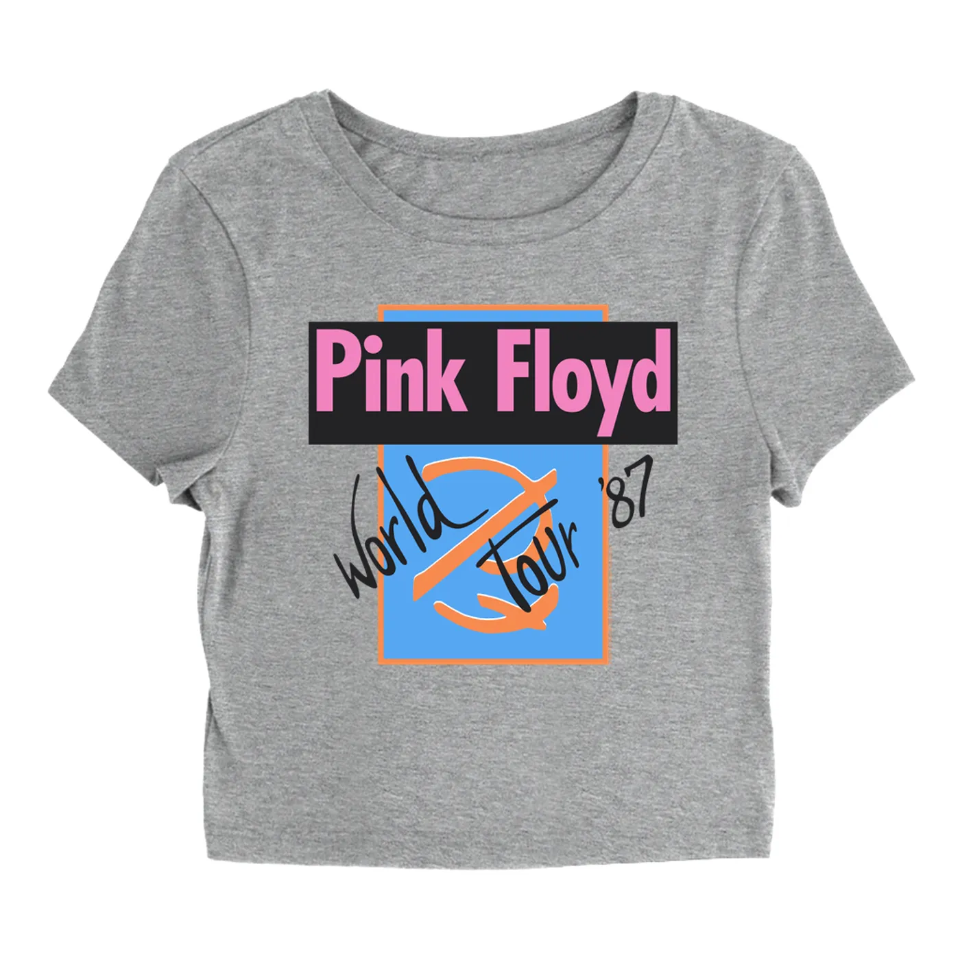 Pink Floyd Women's T-Shirt | World Tour '87 Logo Pink Floyd Baby Tee