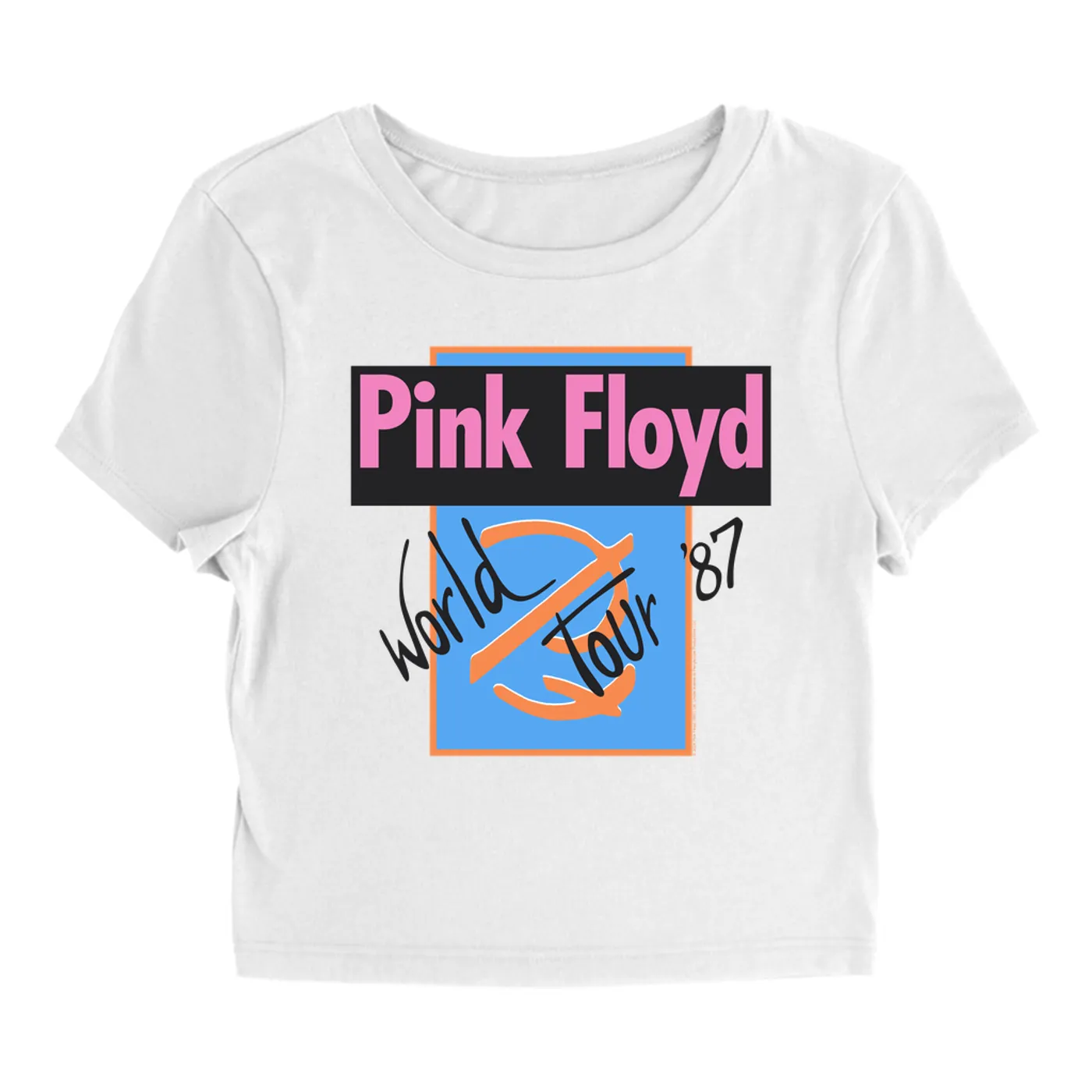 Pink Floyd Women's T-Shirt | World Tour '87 Logo Pink Floyd Baby Tee
