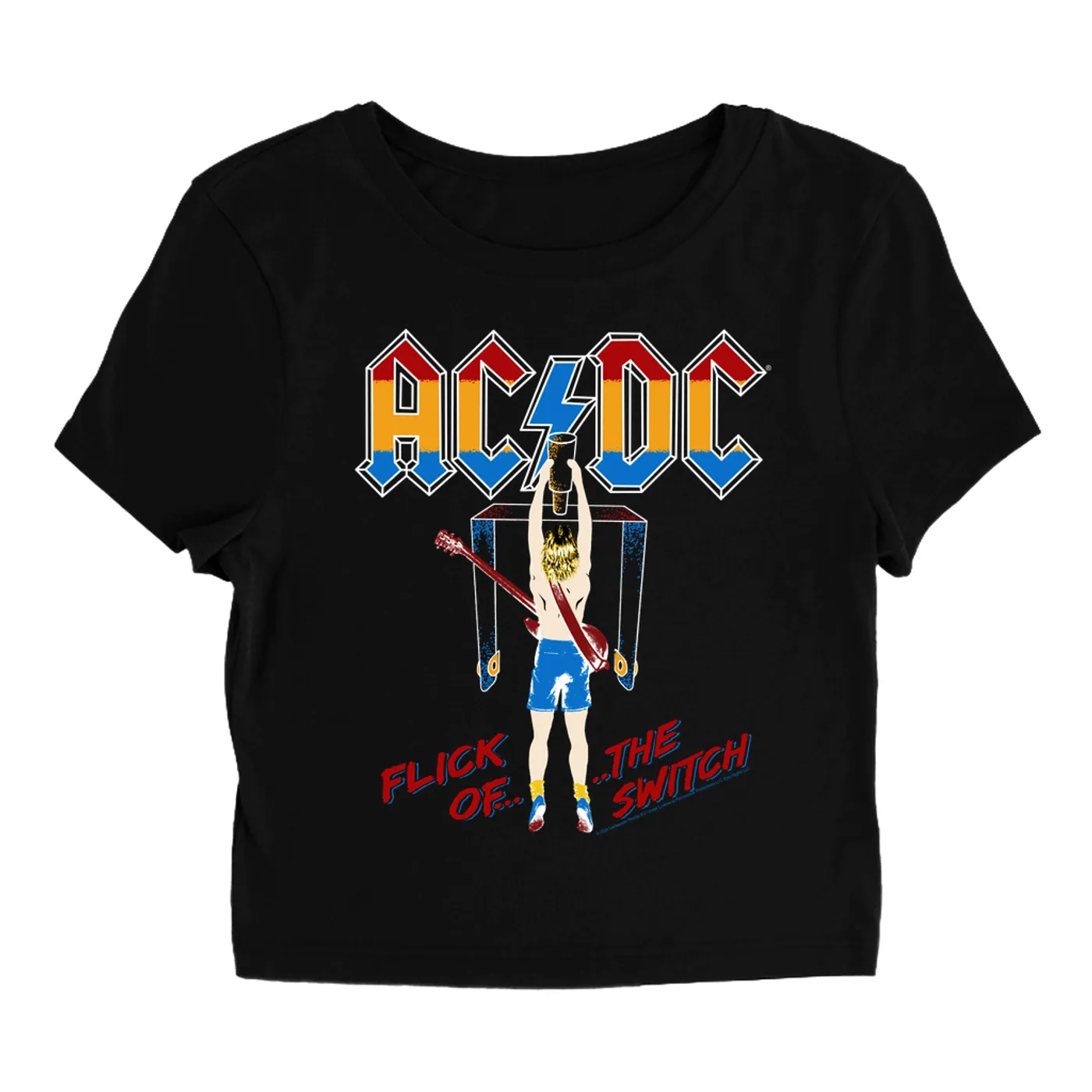 AC/DC Women's T-Shirt | Colorful Flick Of The Switch ACDC Baby Tee