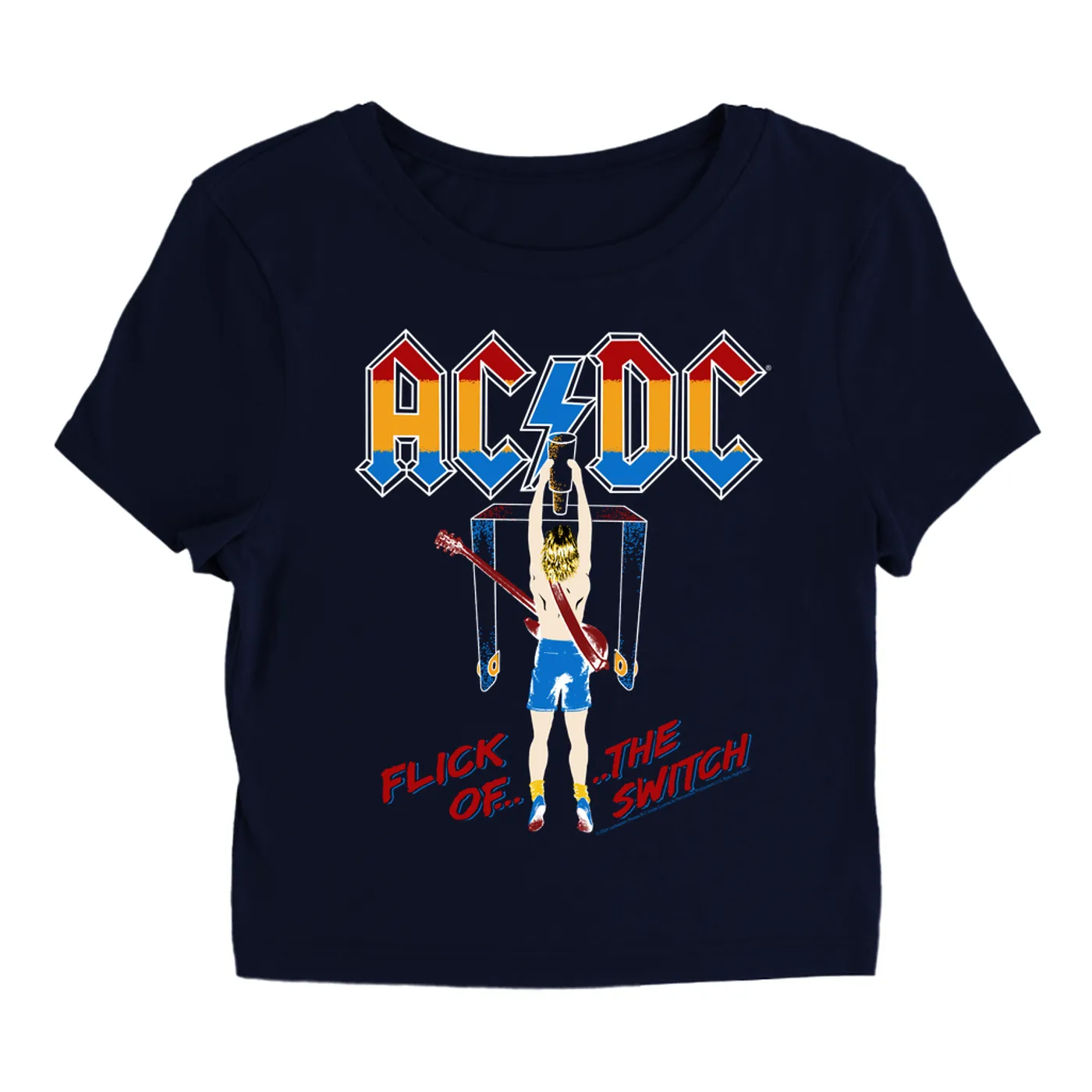 AC/DC Women's T-Shirt | Colorful Flick Of The Switch ACDC Baby Tee