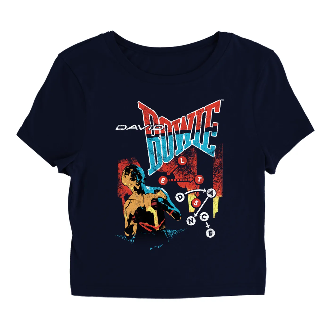 David Bowie Women's T-Shirt | Let's Dance Tour Image David Bowie Baby Tee