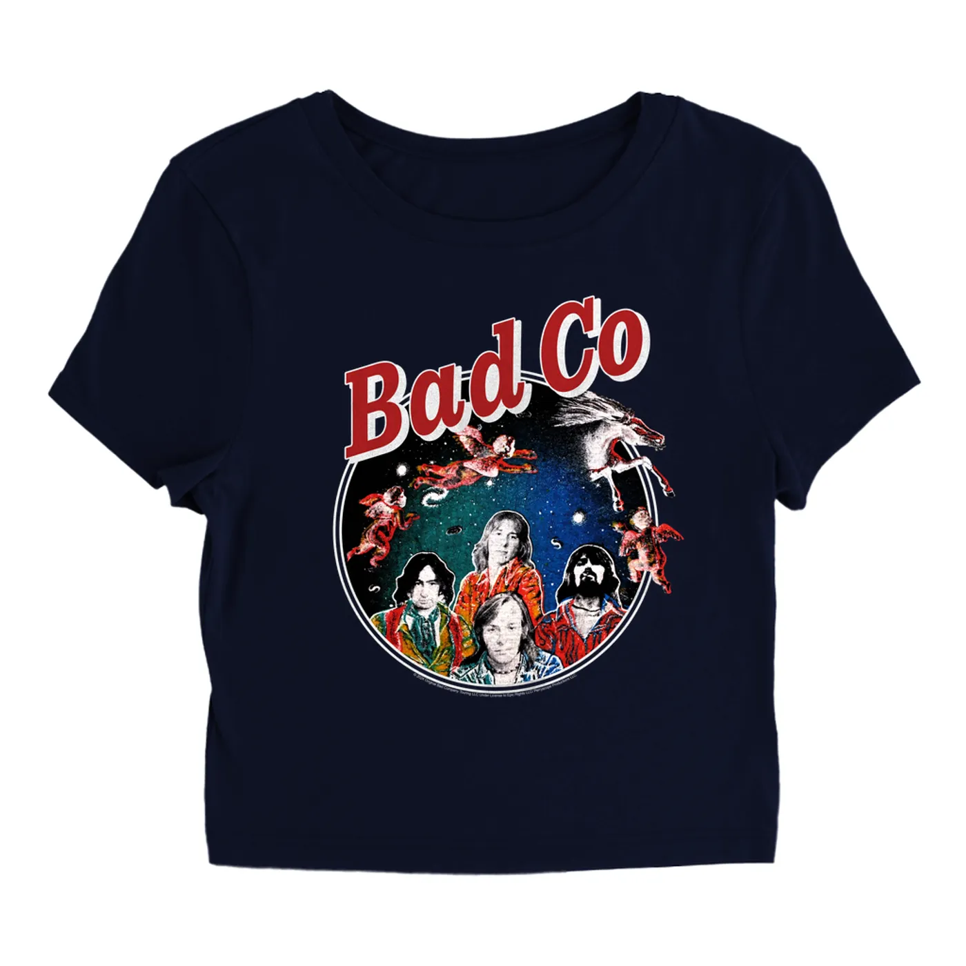 Bad Company Women's T-Shirt | Bad Company Angels Distressed Image Bad Company Baby Tee