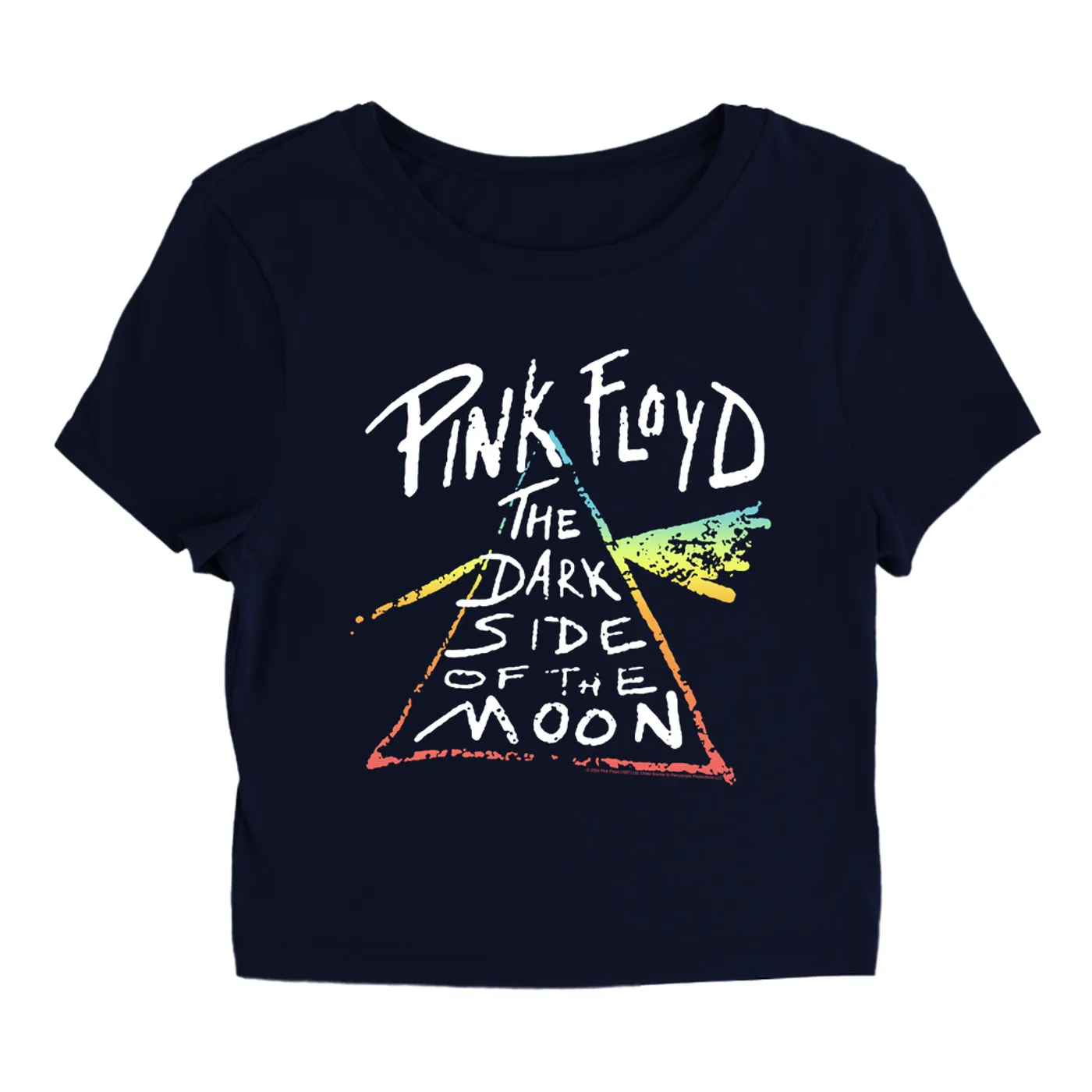 Pink Floyd Women's T-Shirt | Color Sketch Dark Side Of The Moon Ombre Pink Floyd Baby Tee