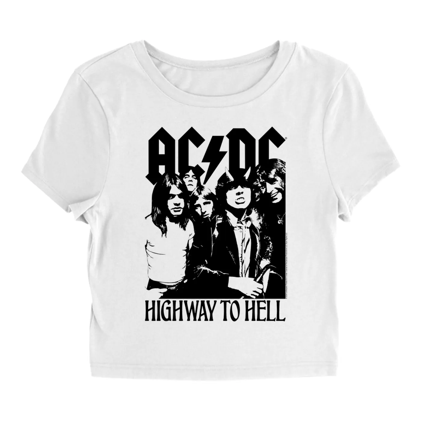 AC/DC Women's T-Shirt | Highway To Hell Retro Black ACDC Baby Tee