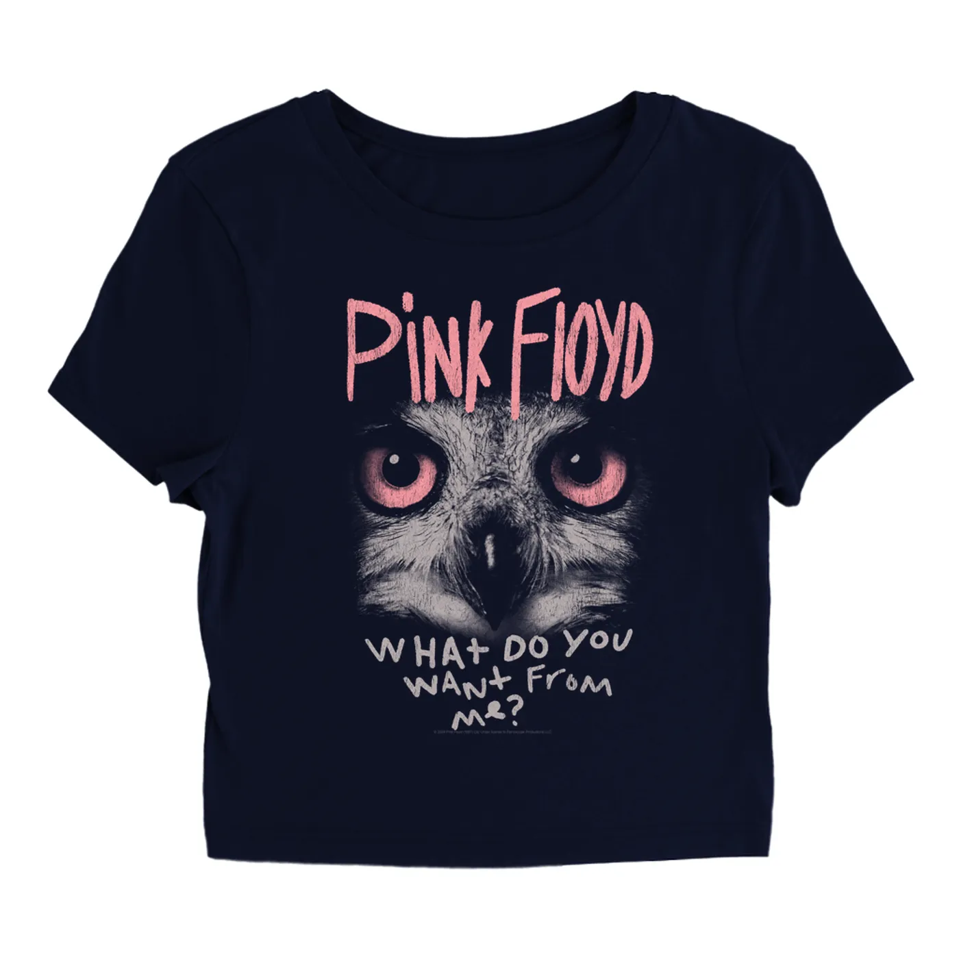 Pink Floyd Women's T-Shirt | What Do You Want From Me Design Distressed Pink Floyd Baby Tee