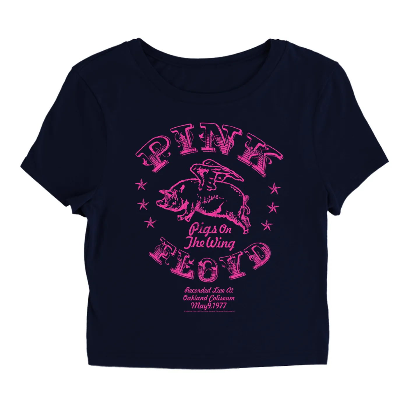 Pink Floyd Women's T-Shirt | Pigs On The Wing Pink Floyd Baby Tee