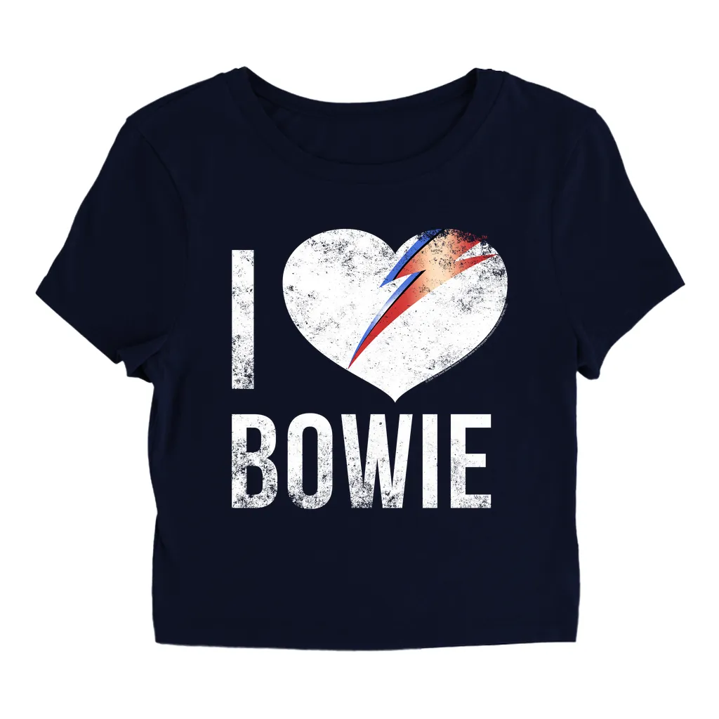 Women's T-Shirt | I Heart Bowie Distressed Baby Tee
