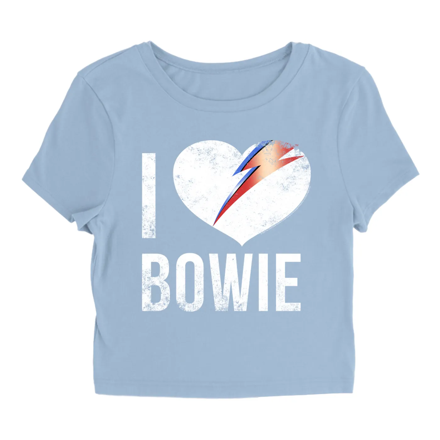 David Bowie Women's T-Shirt | I Heart Bowie Distressed David Bowie Baby Tee