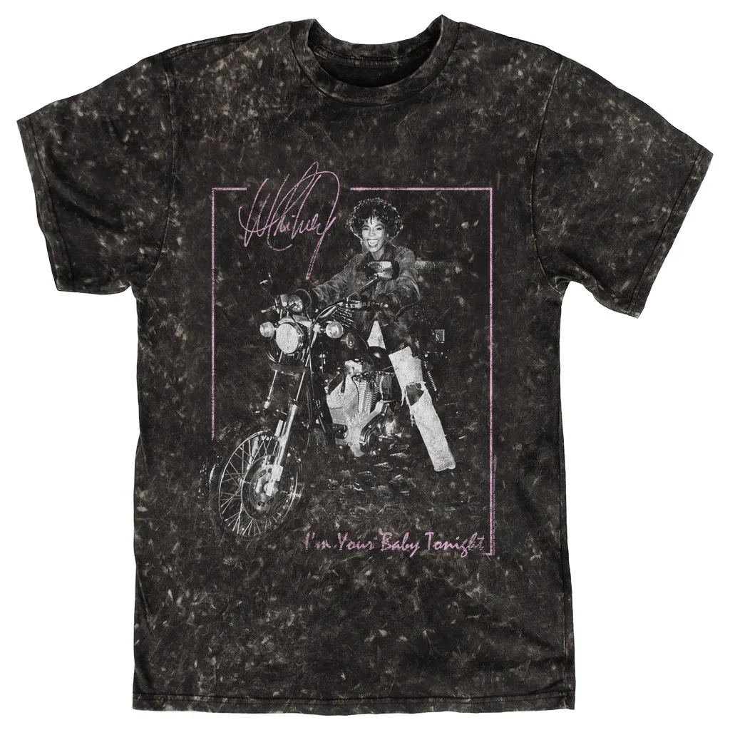 T-shirt | Pink I'm Your Baby Tonight Distressed Mineral Wash Shirt