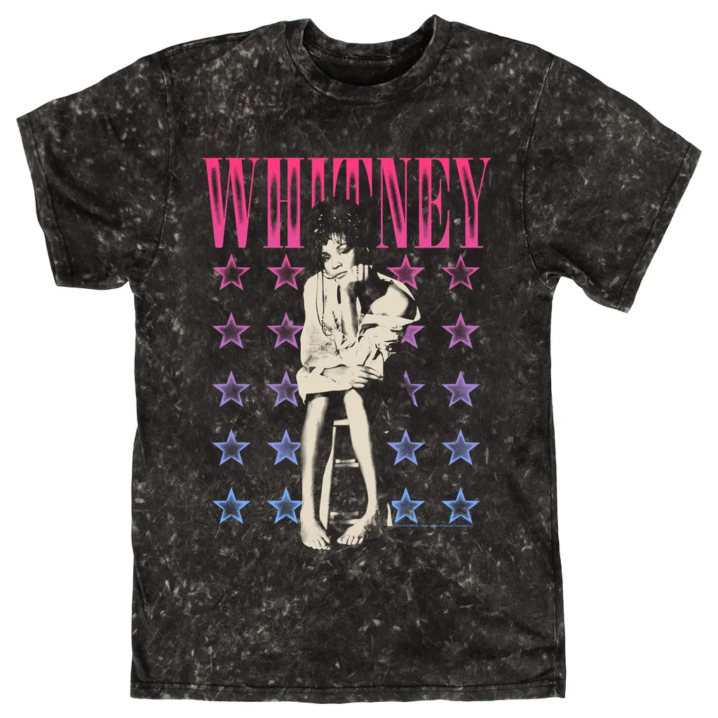 T-shirt | Colorful Ombre Stars Design Distressed Mineral Wash Shirt