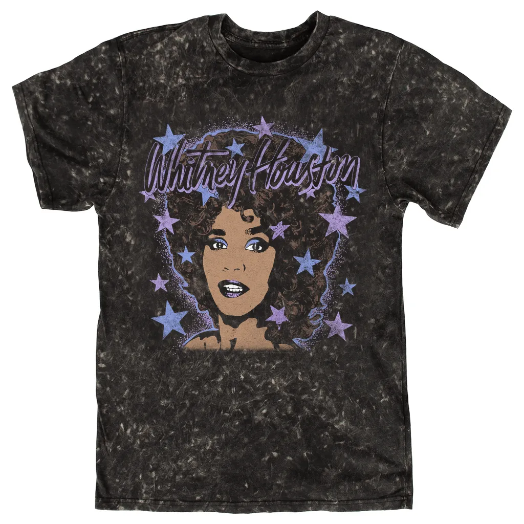 T-shirt | Purple Stars Design Mineral Wash Shirt