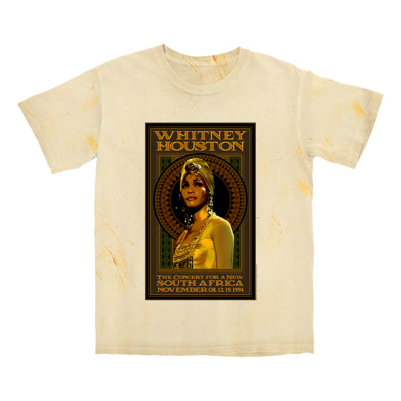 Whitney Houston T-shirt | South Africa Concert 1994 Whitney Houston Color Blast Shirt
