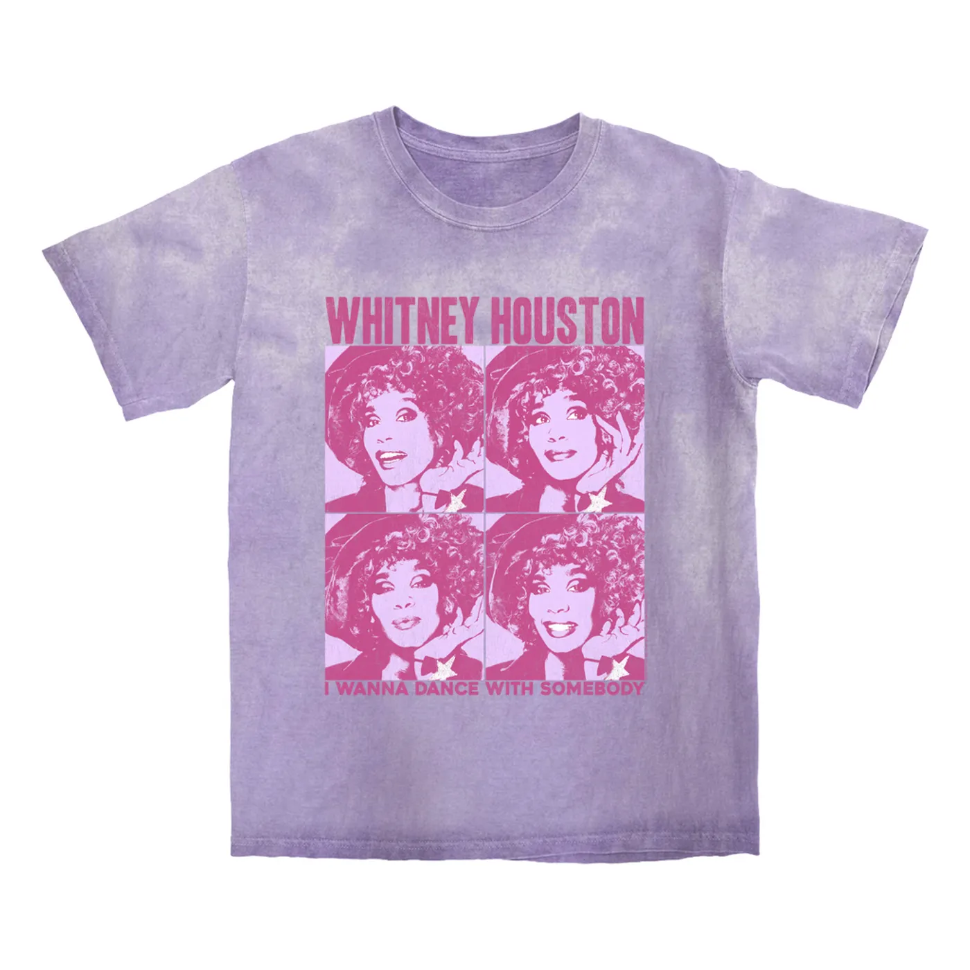 Whitney Houston T-shirt | I Wanna Dance Pink Pop Art Whitney Houston Color Blast Shirt