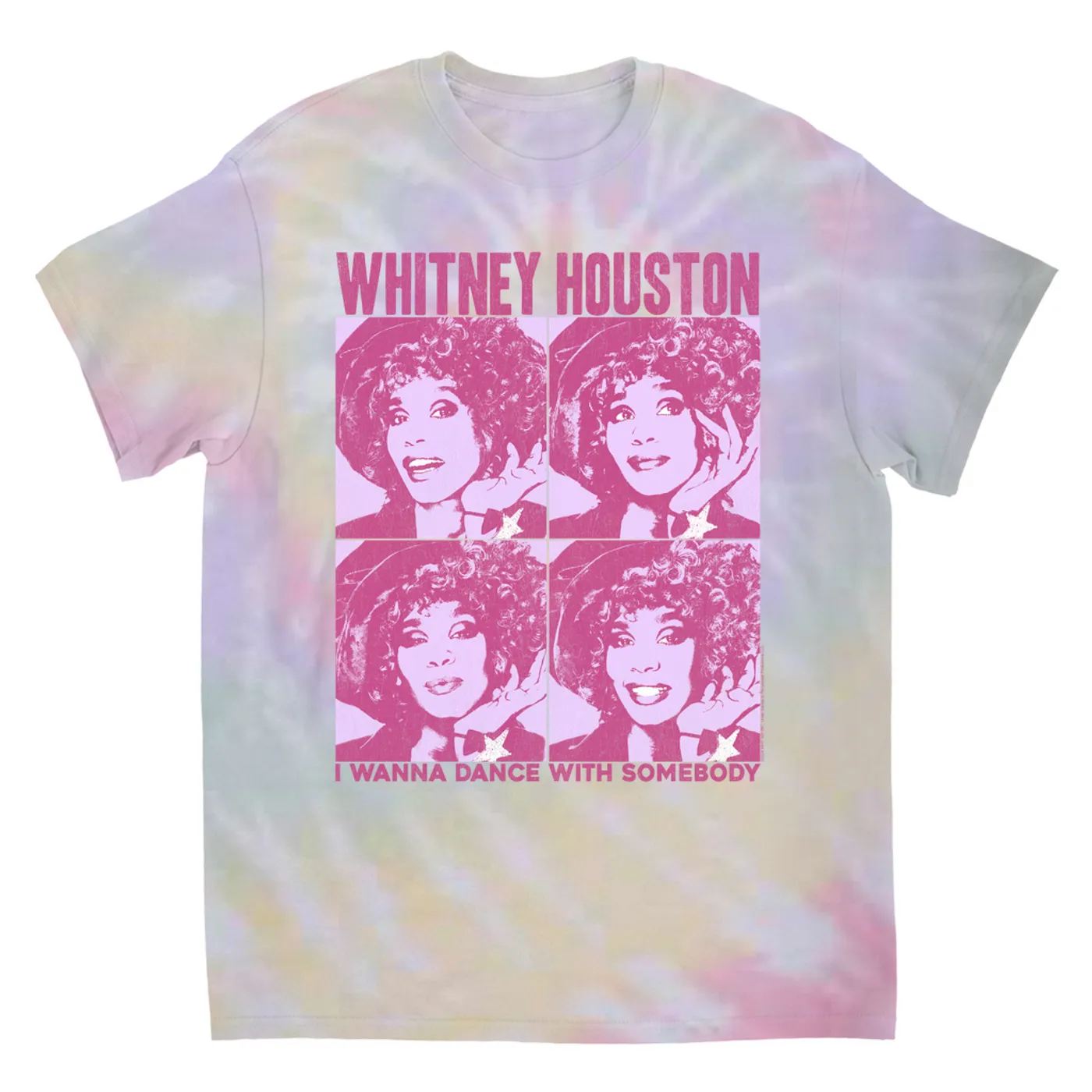 Whitney Houston T-Shirt | I Wanna Dance Pink Pop Art Whitney Houston Tie Dye Shirt
