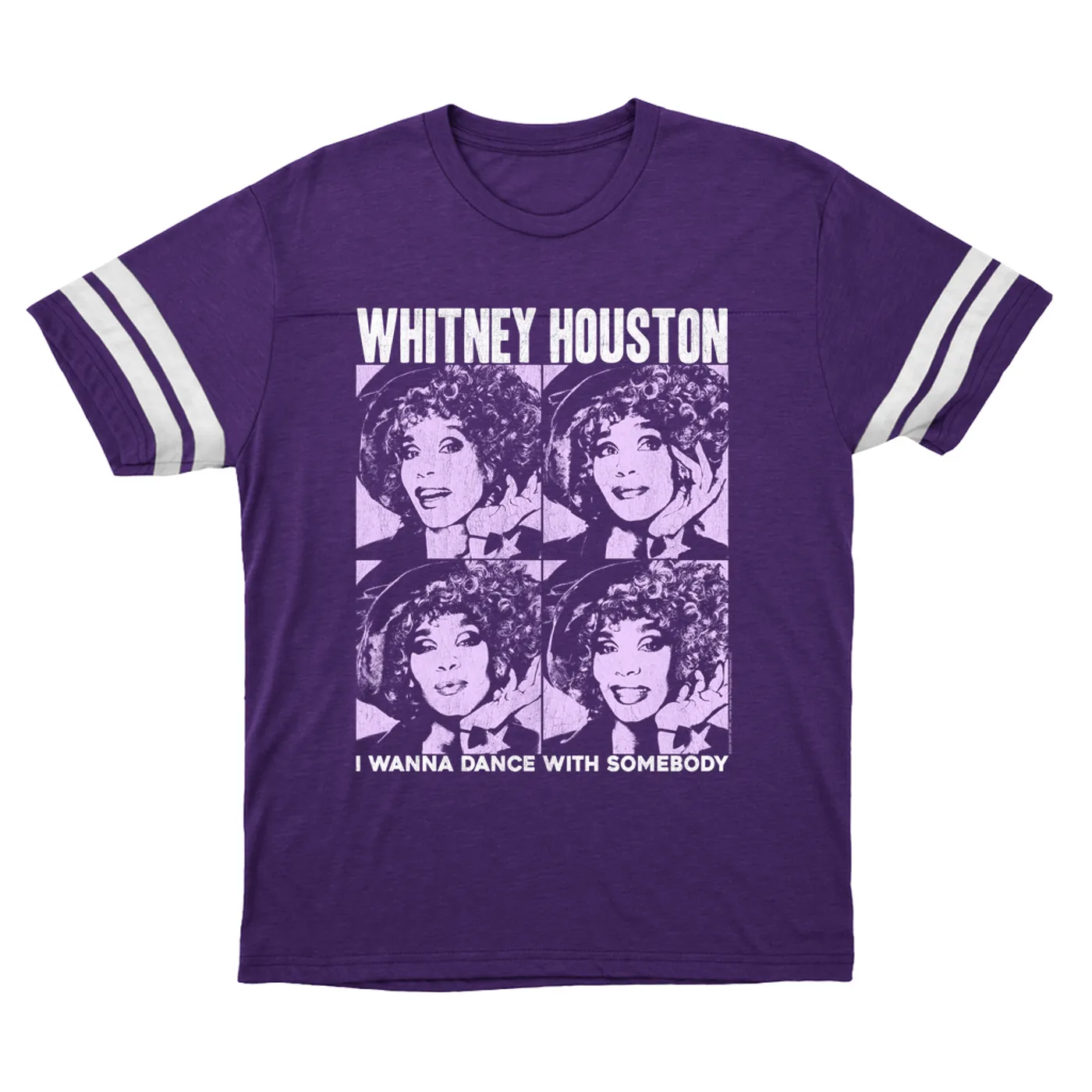 Whitney Houston T-Shirt | I Wanna Dance Purple Pop Art Whitney Houston Football Shirt