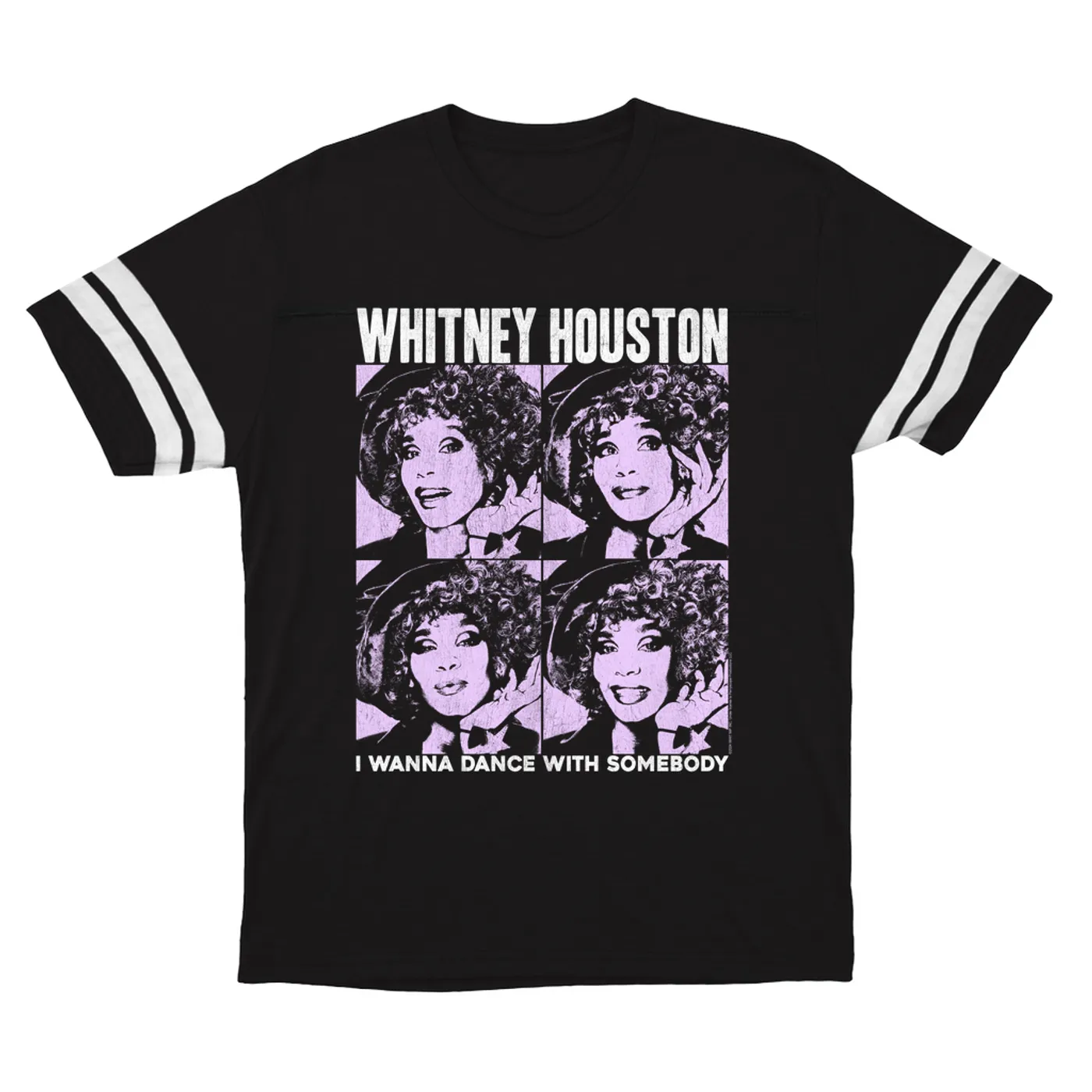 Whitney Houston T-Shirt | I Wanna Dance Purple Pop Art Whitney Houston Football Shirt