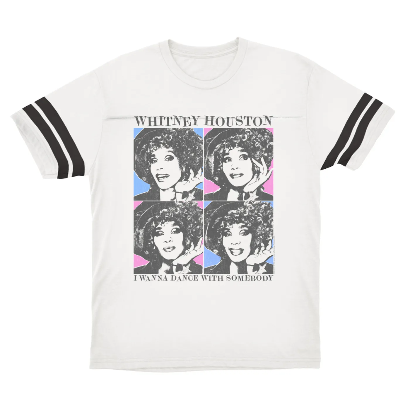 Whitney Houston T-Shirt | I Wanna Dance Colorful Pop Art Whitney Houston Football Shirt