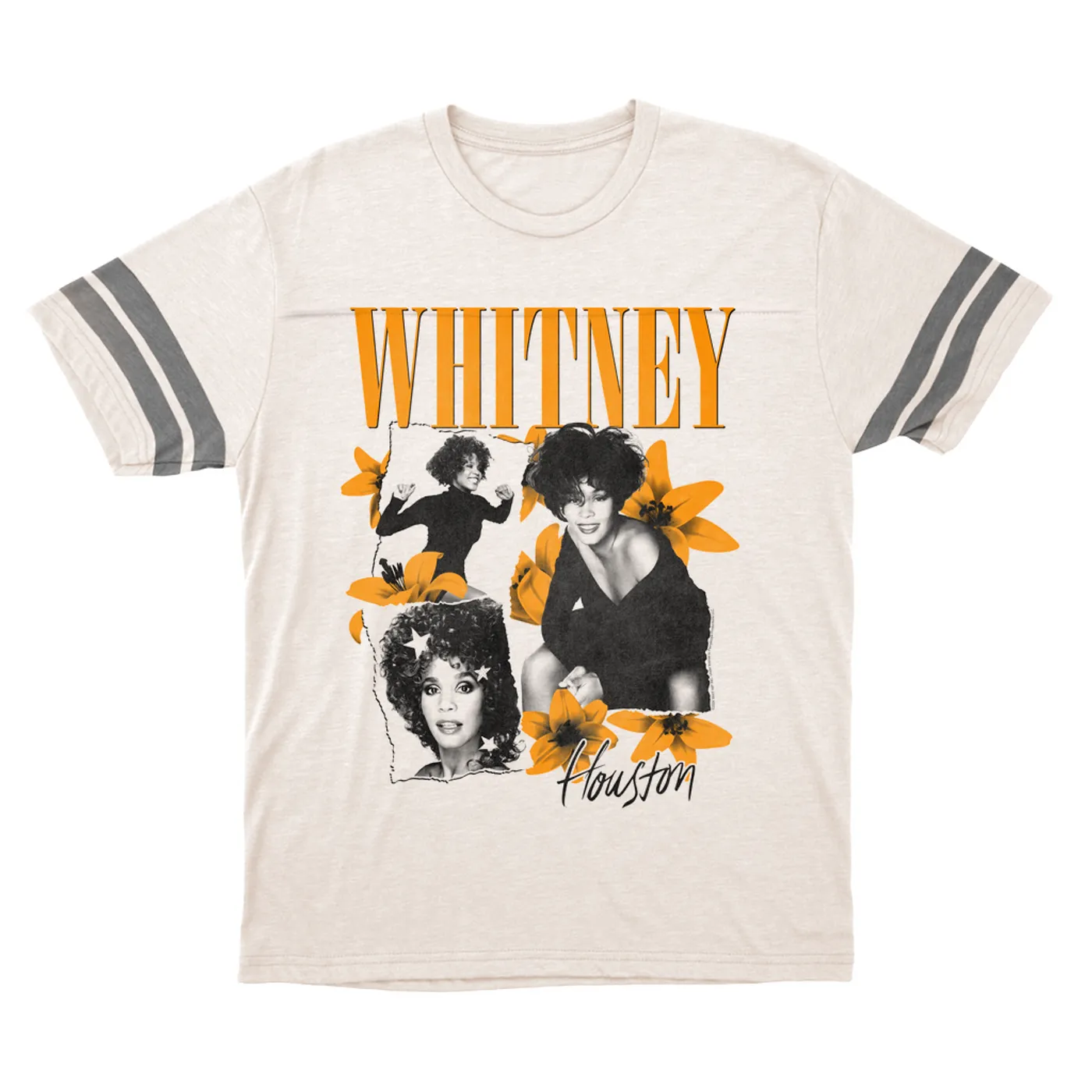 Whitney Houston T-Shirt | Marigold Lily Stargazer Design (Merchbar Exclusive) Whitney Houston Football Shirt